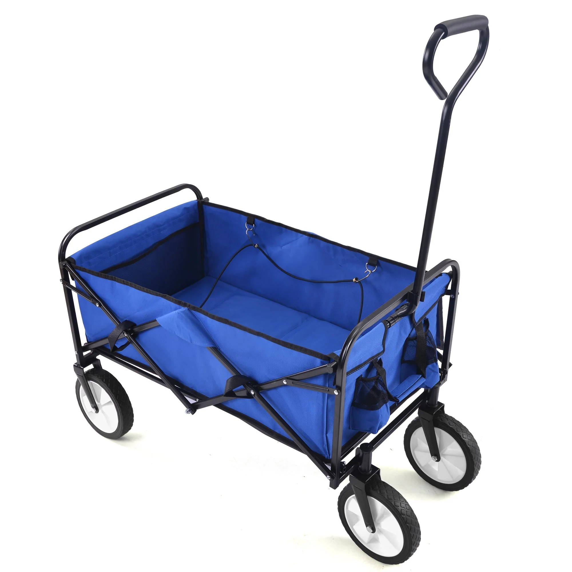 Folding Wagon Garden Shopping Beach Cart   (Blue) - Image 3