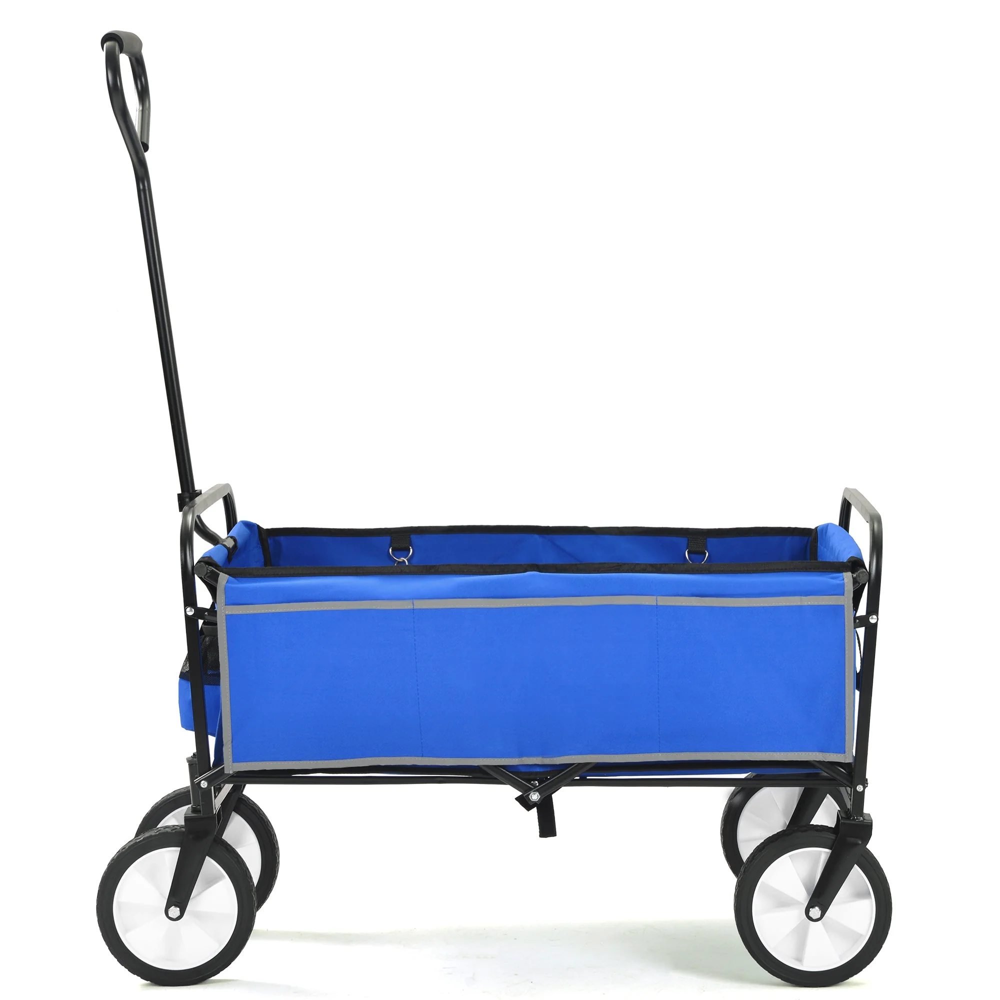 Folding Wagon Garden Shopping Beach Cart   (Blue) - Image 35