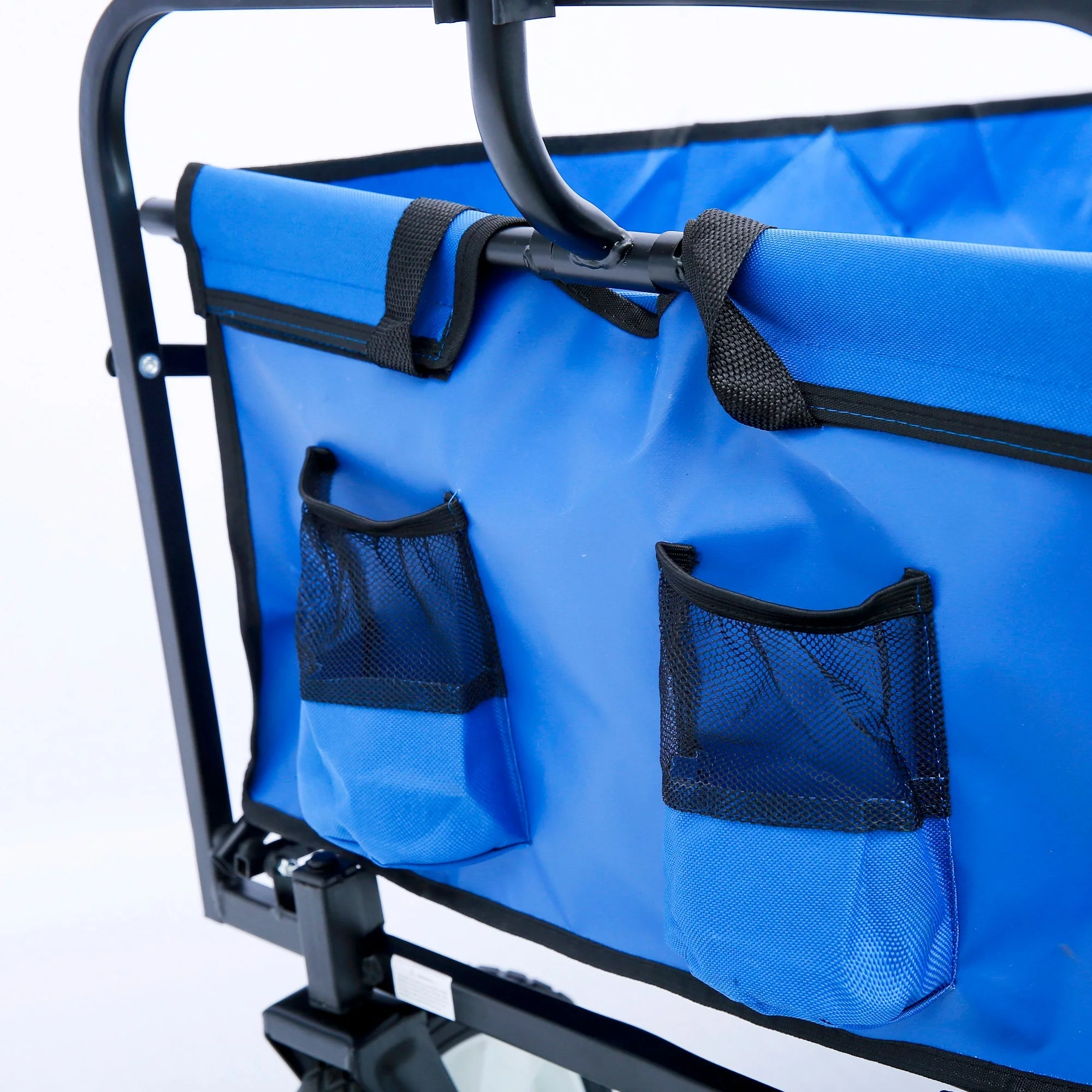 Folding Wagon Garden Shopping Beach Cart (Blue) - Image 42