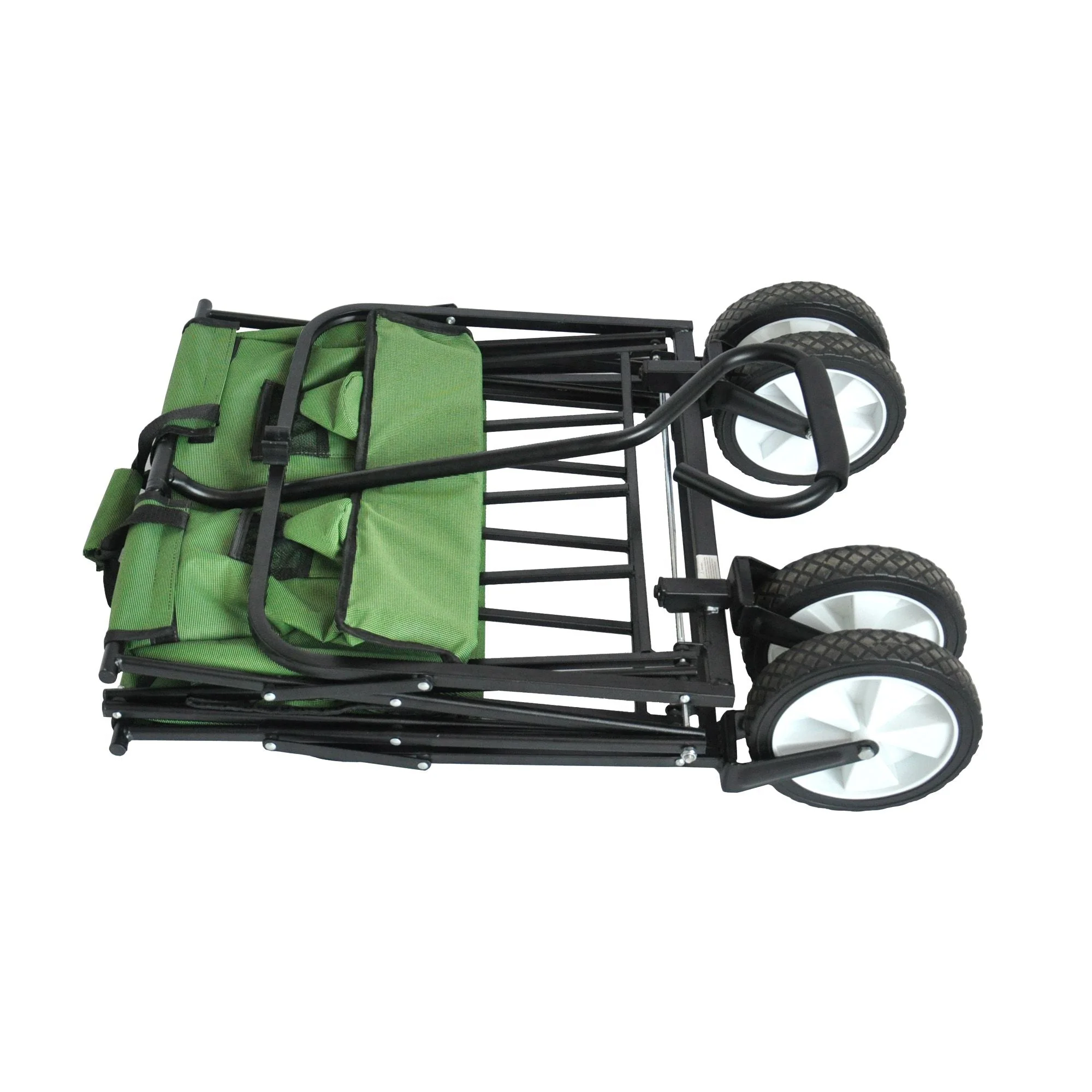 Folding Wagon Garden Shopping Beach Cart (Green) - Image 5