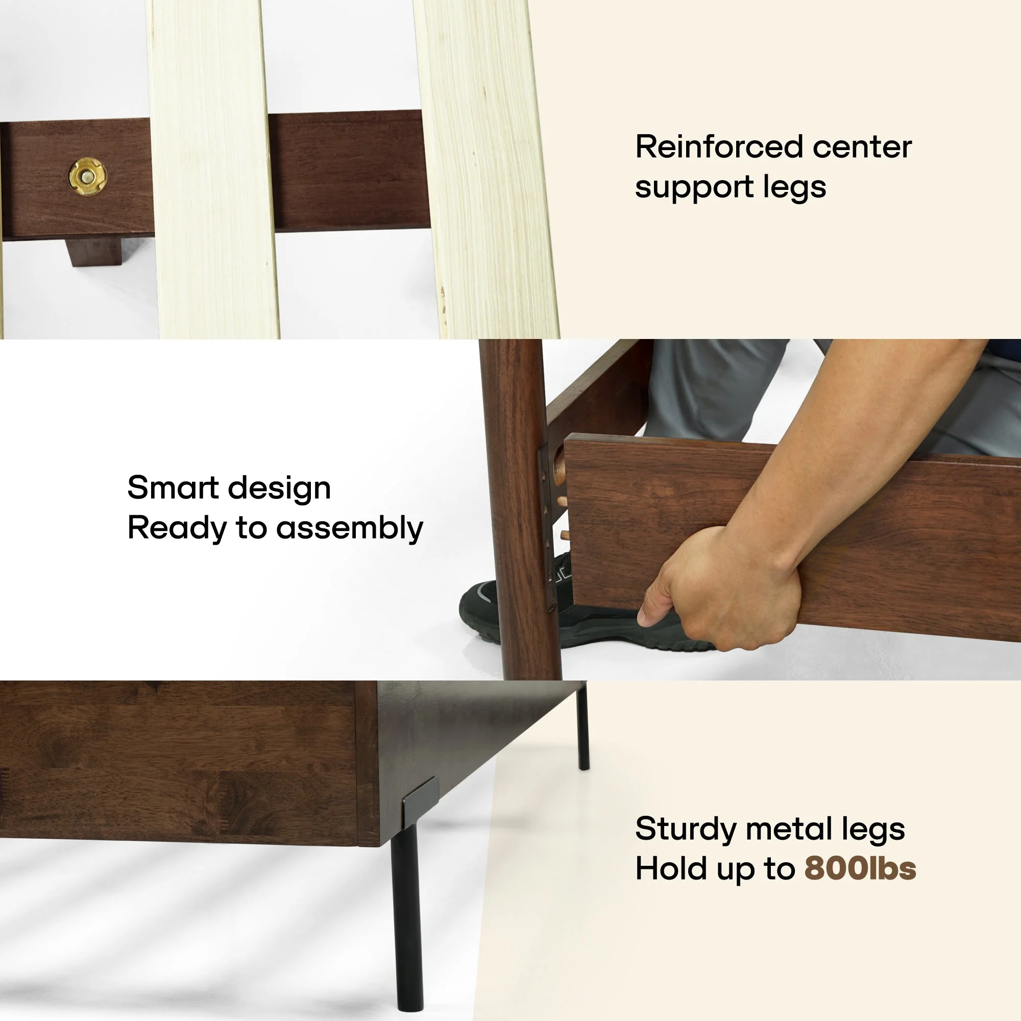 Frida Deluxe Solid Wood Bed Frame - Image 14