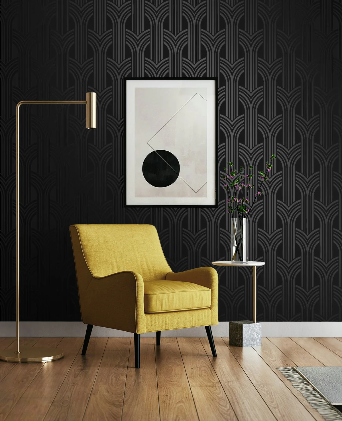 Geometric Arches Premium Peel and Stick Removable Wallpaper - Image 2