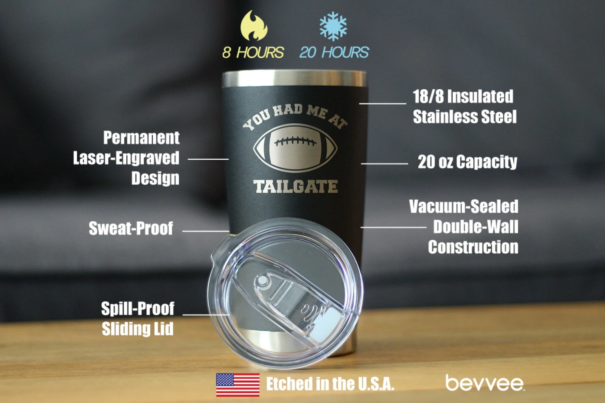 Had Me At Tailgate - Insulated Coffee Tumbler Cup with Sliding Lid - Image 4