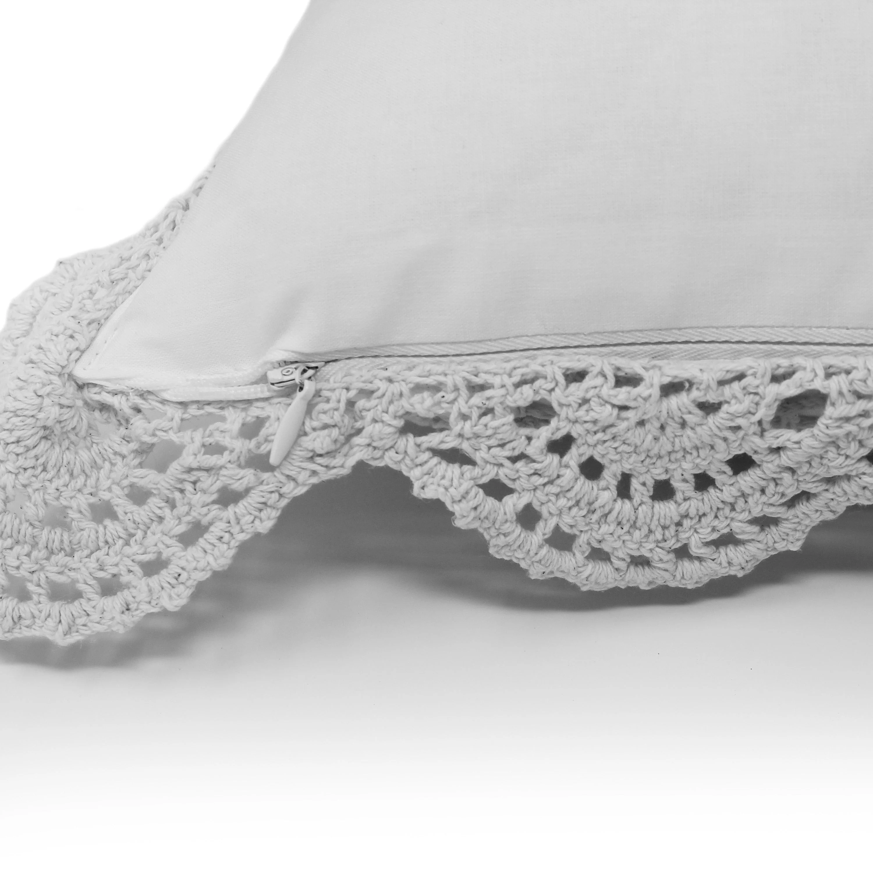 Hand Made Crochet Cotton Boudoir Pillow - Image 7