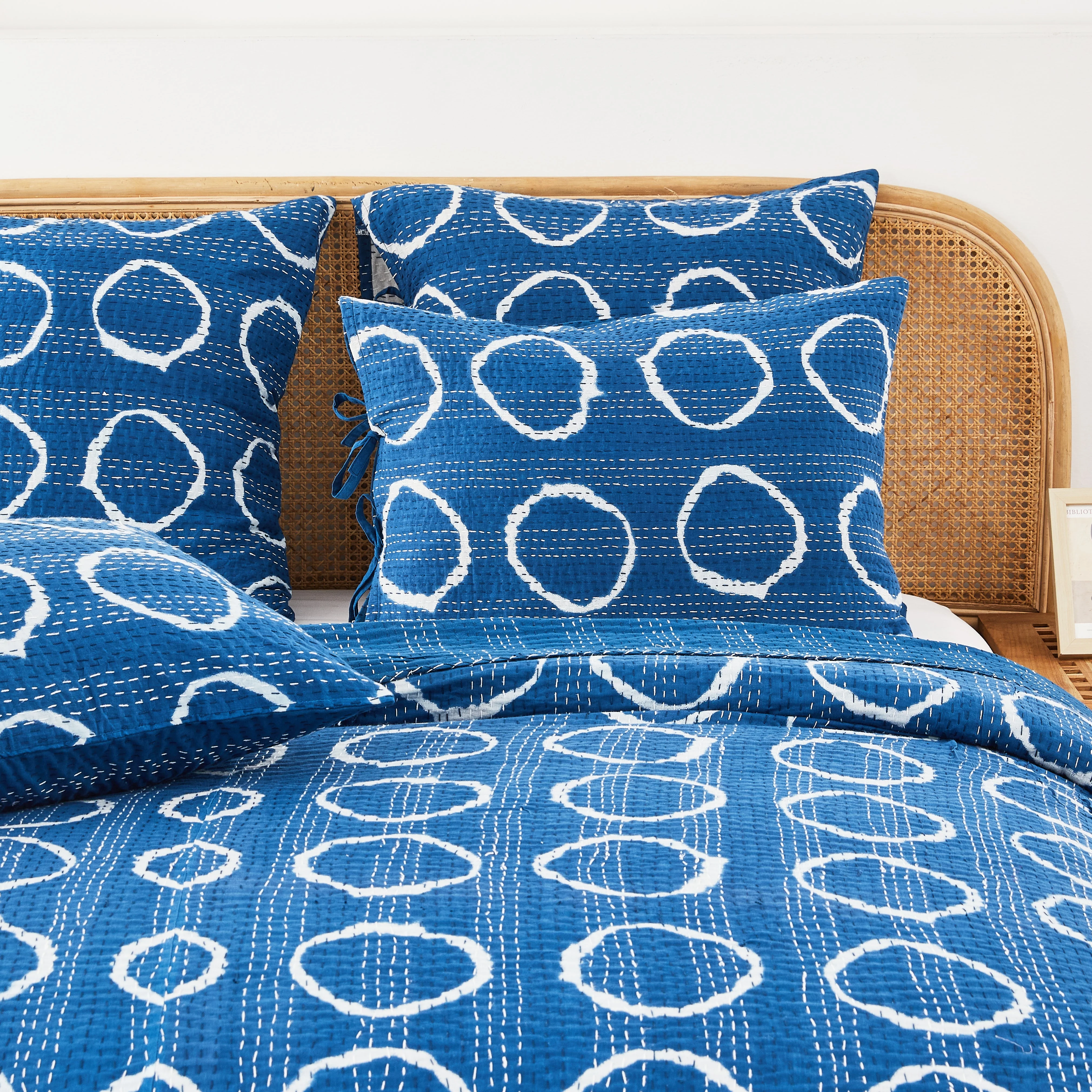 Hand Stitched Block Print Kantha Coverlets - Image 6