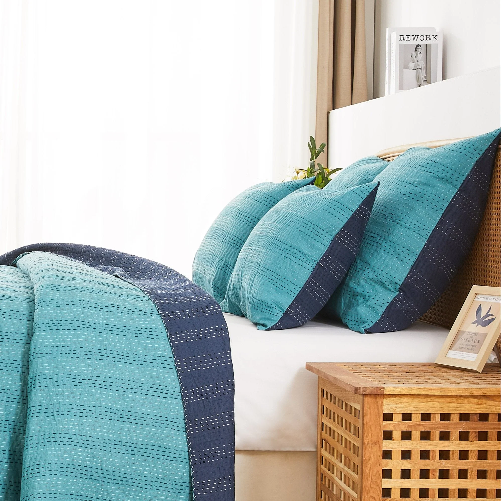 Reversible Kantha Pillow Sham Pairs - Image 19