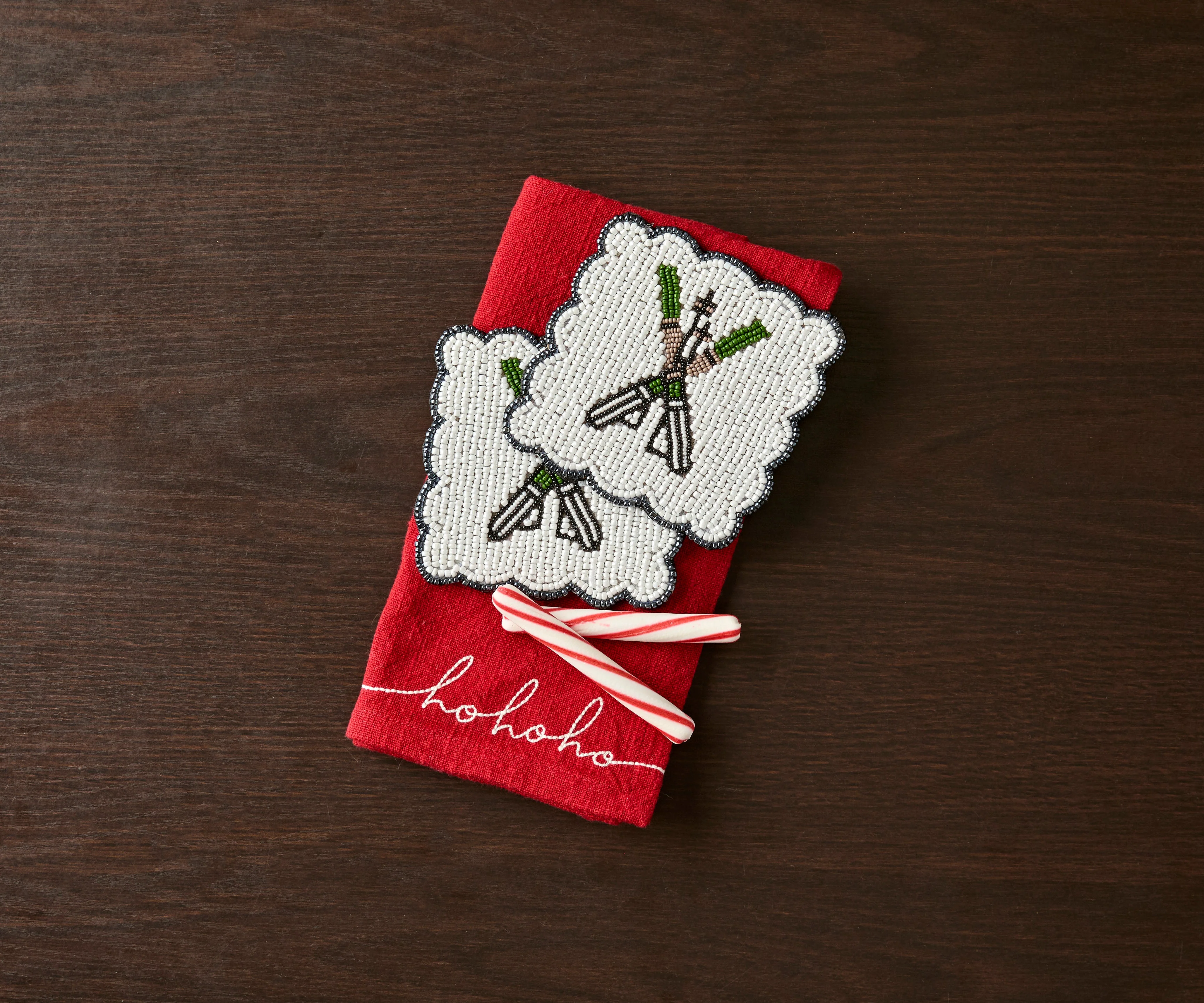 Handmade Beaded Holiday Coaster – Christmas Table Decor - Image 16