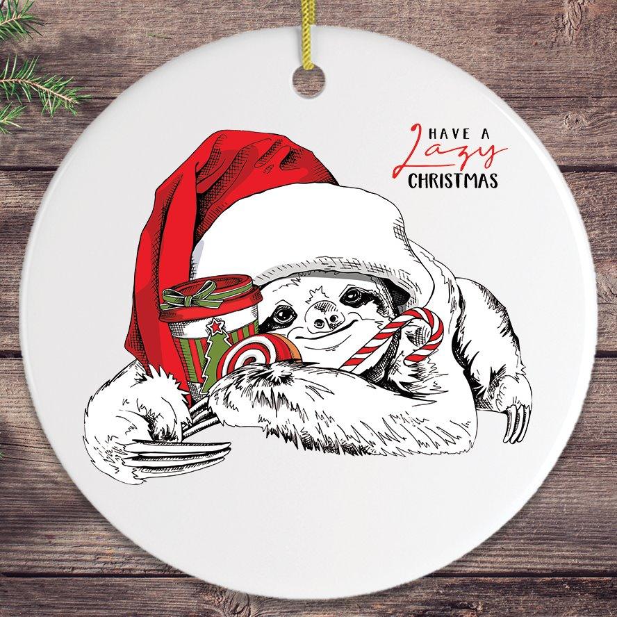 Have a Lazy Christmas Sloth Ornament by OrnamentallyYou