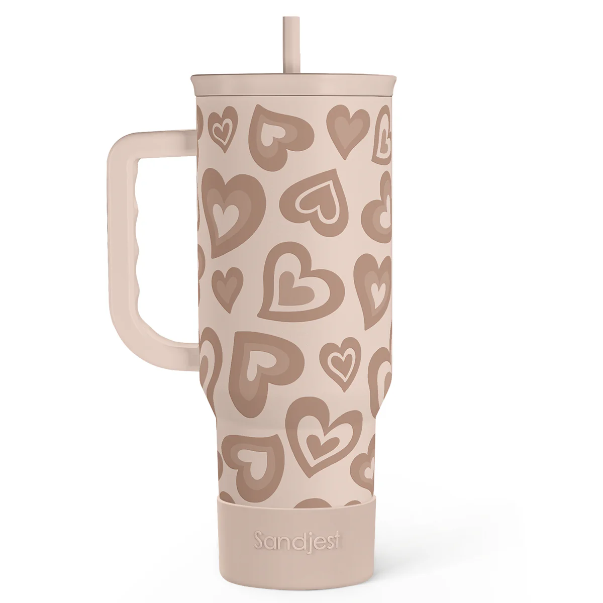 Valentine's Heart Tumbler with Handle and Straw - 40oz - Image 2