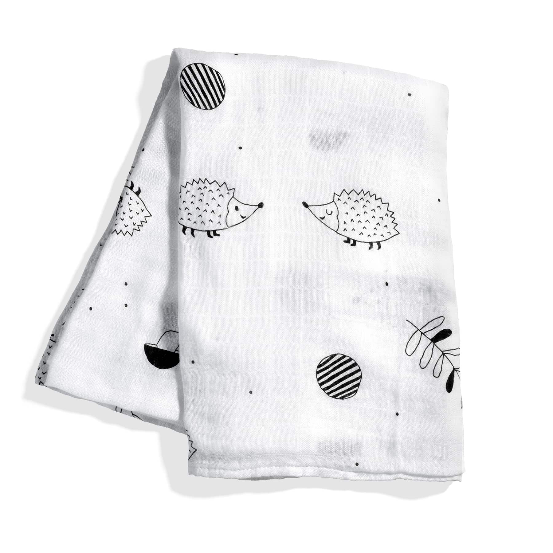 Hedgehog and Mushrooms Bamboo Swaddle - Image 5