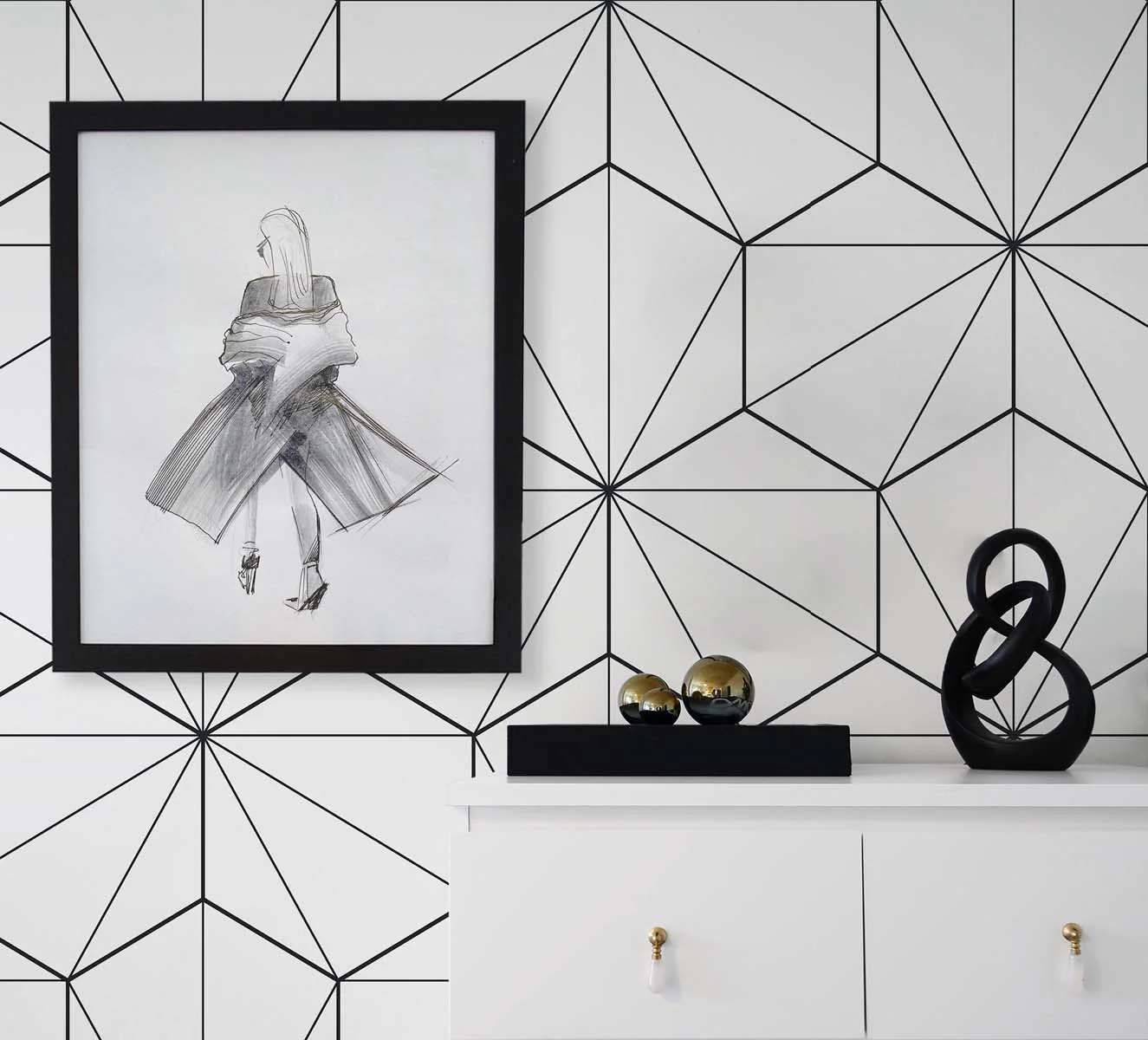 Hedron Geometric Unpasted Wallpaper - Image 3