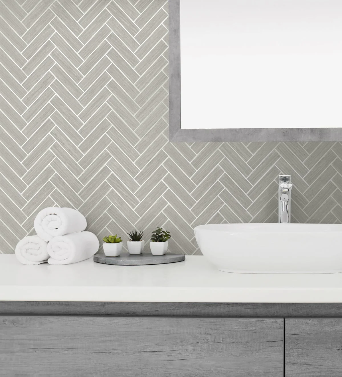 Herringbone Inlay Peel and Stick Removable Wallpaper - Image 21
