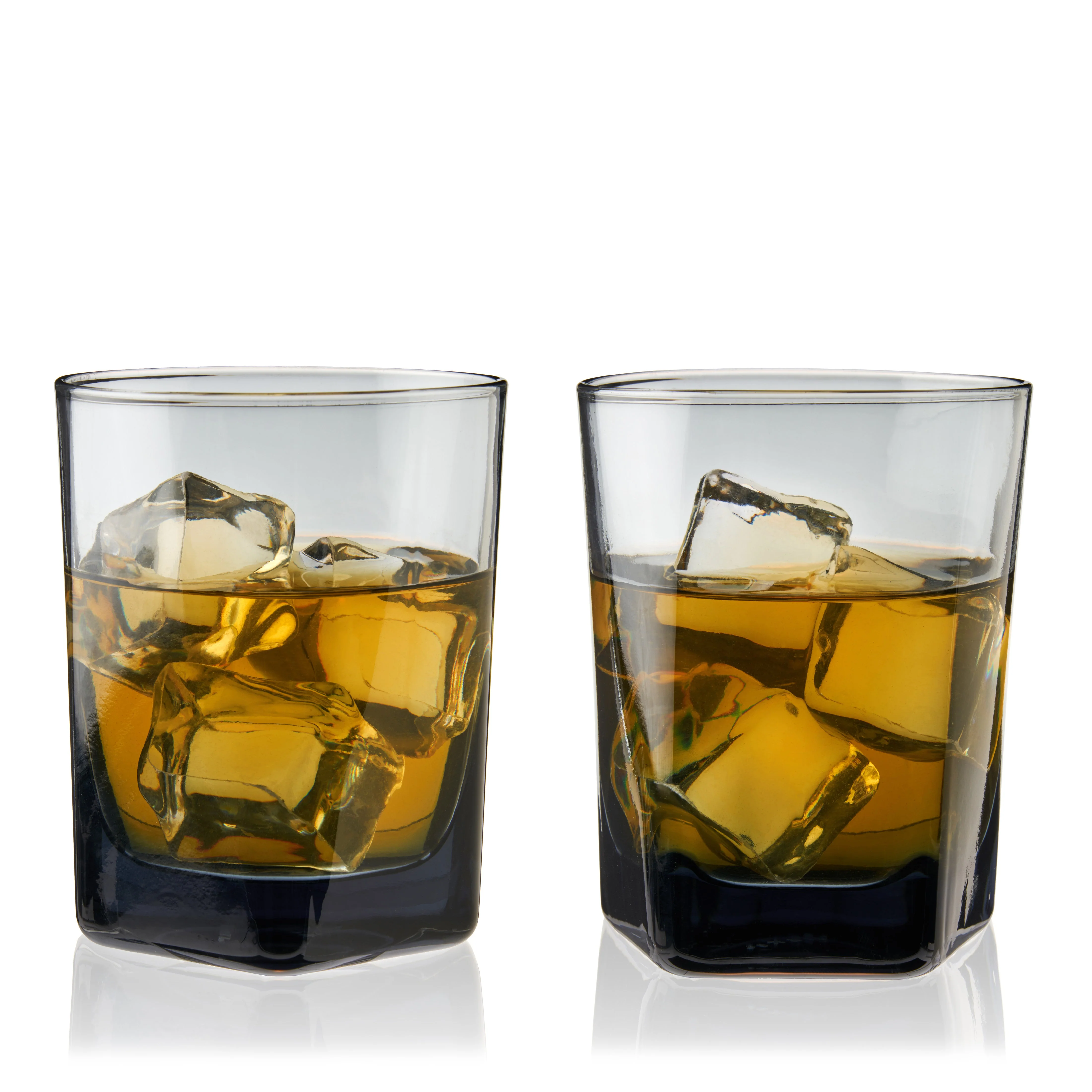 Hexagonal Crystal Double Old Fashioned Glasses in Smoke - Image 3