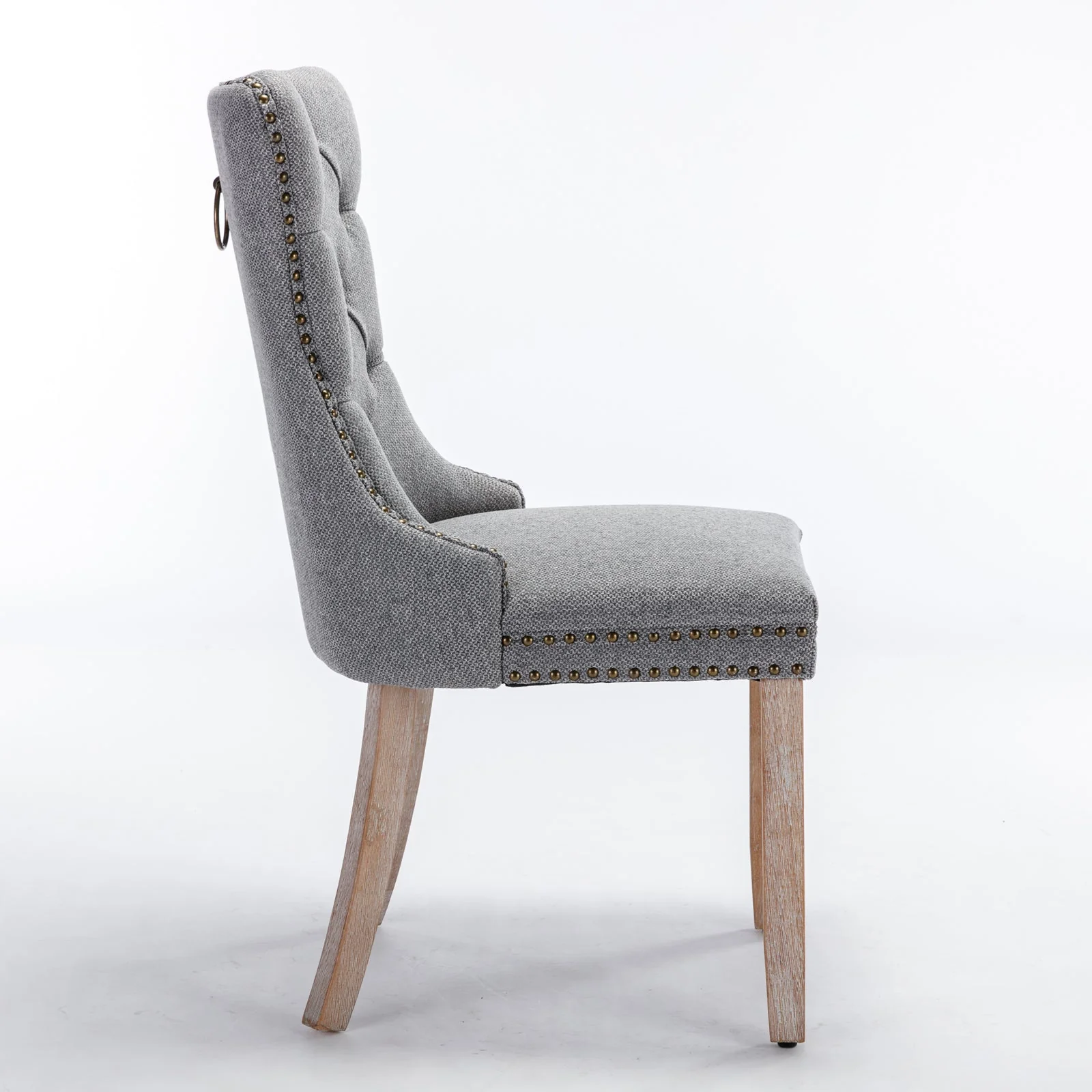 High-end Tufted Upholstered Dining Chair in Set Gray - 2 Pieces - Image 8