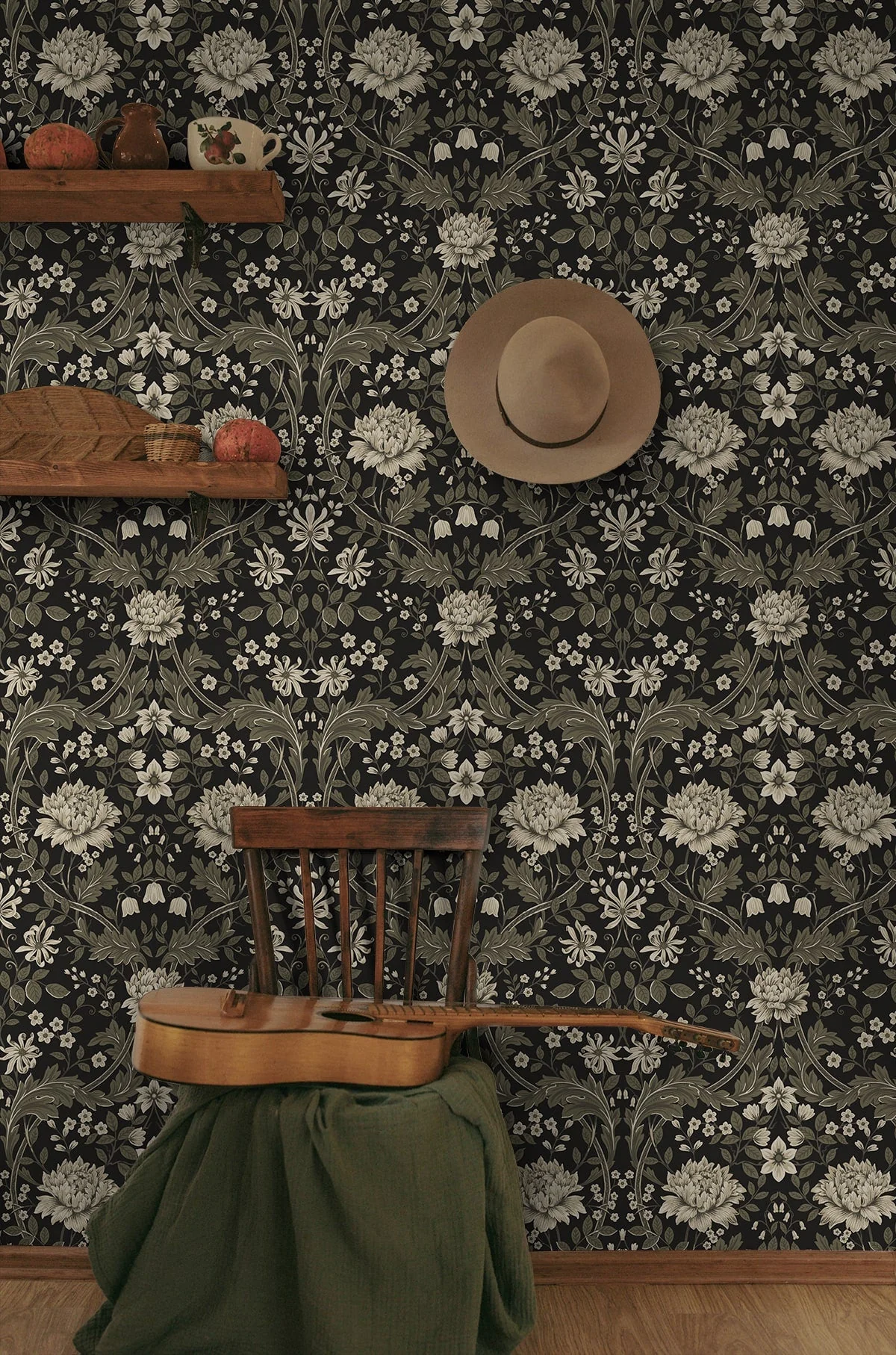 Honeysuckle Trail Floral Premium Peel and Stick Removable Wallpaper - Image 47