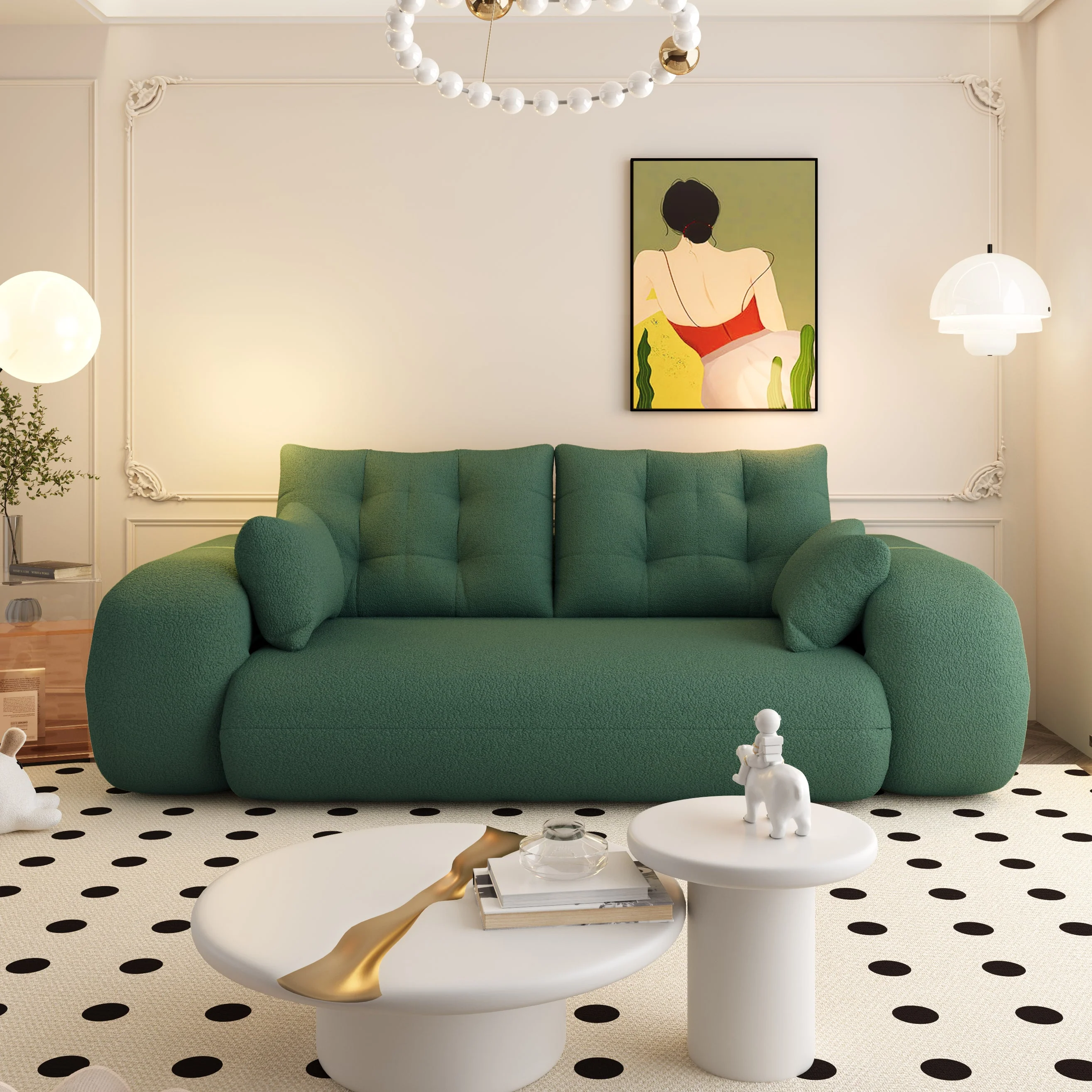 Human Dog Bed, 78.7 ' Multi-Functional Foldable Sofa Bed, Green - Image 9
