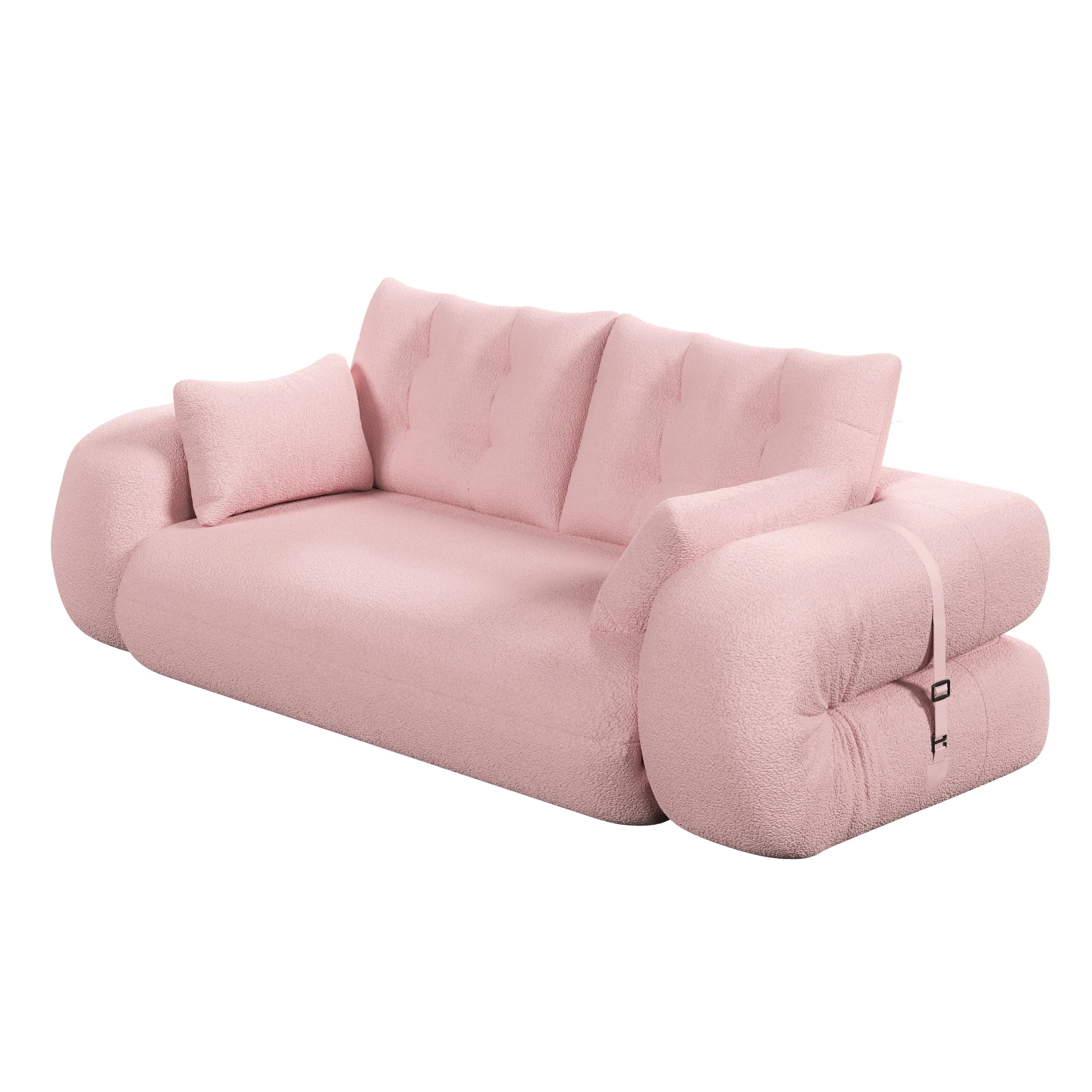 Human Dog Bed, 78.7 ' Multi-Functional Foldable Sofa Bed, Pink - Image 14