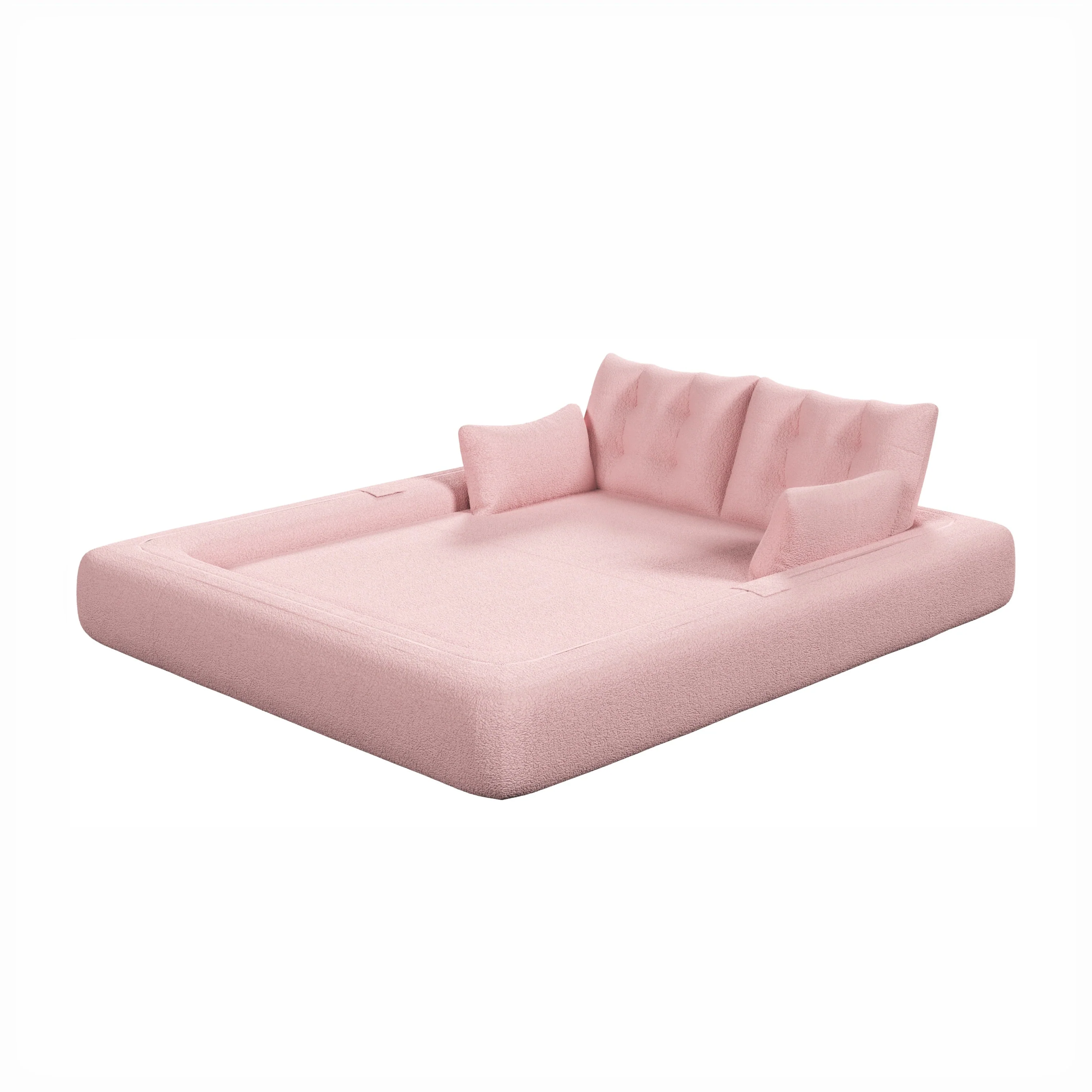Human Dog Bed, 78.7 ' Multi-Functional Foldable Sofa Bed, Pink - Image 16