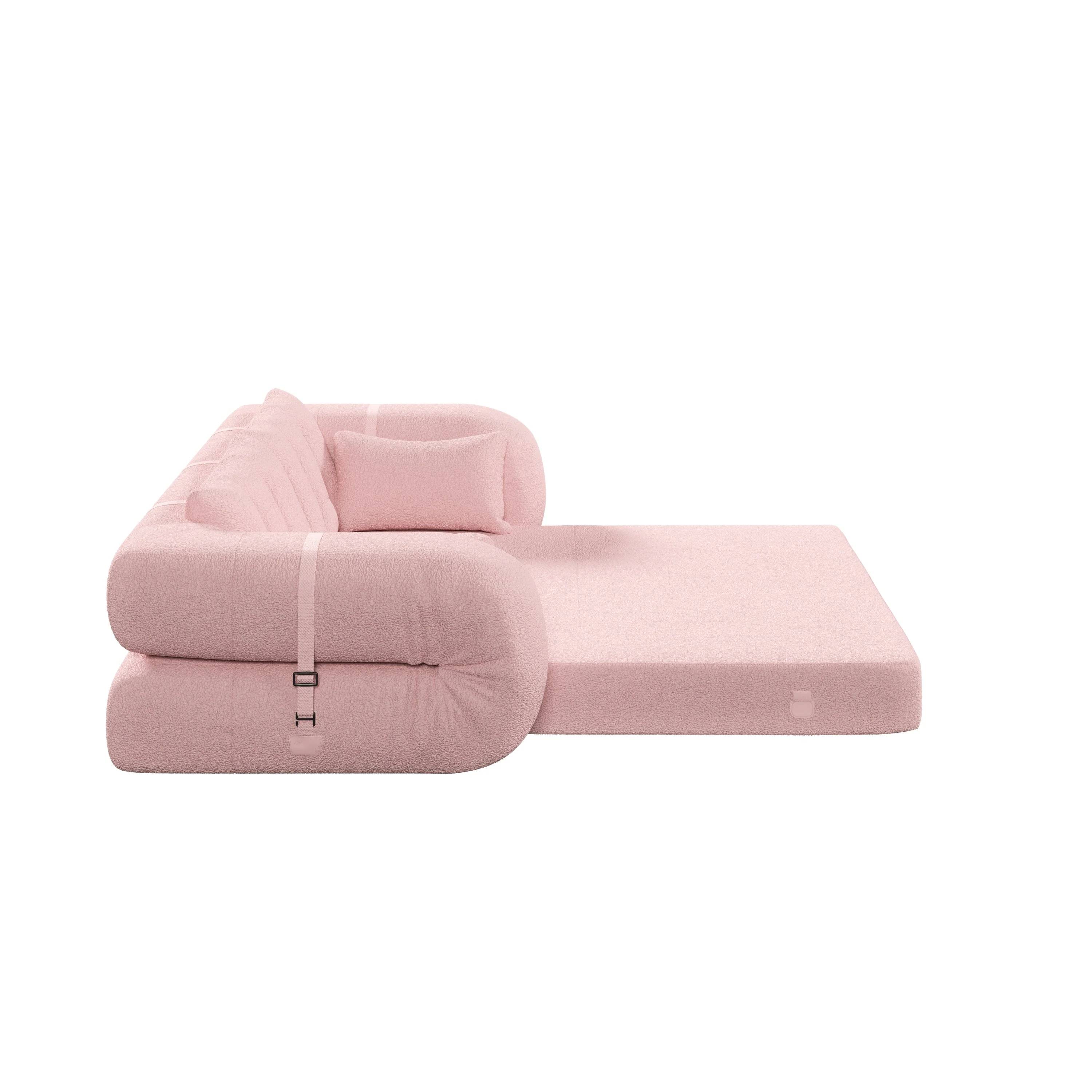 Human Dog Bed, 78.7 ' Multi-Functional Foldable Sofa Bed, Pink - Image 19