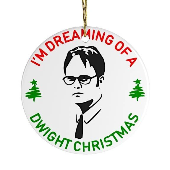 I'm Dreaming of a Dwight Christmas Ornament, Funny Office TV Show Decoration by OrnamentallyYou - Image 4