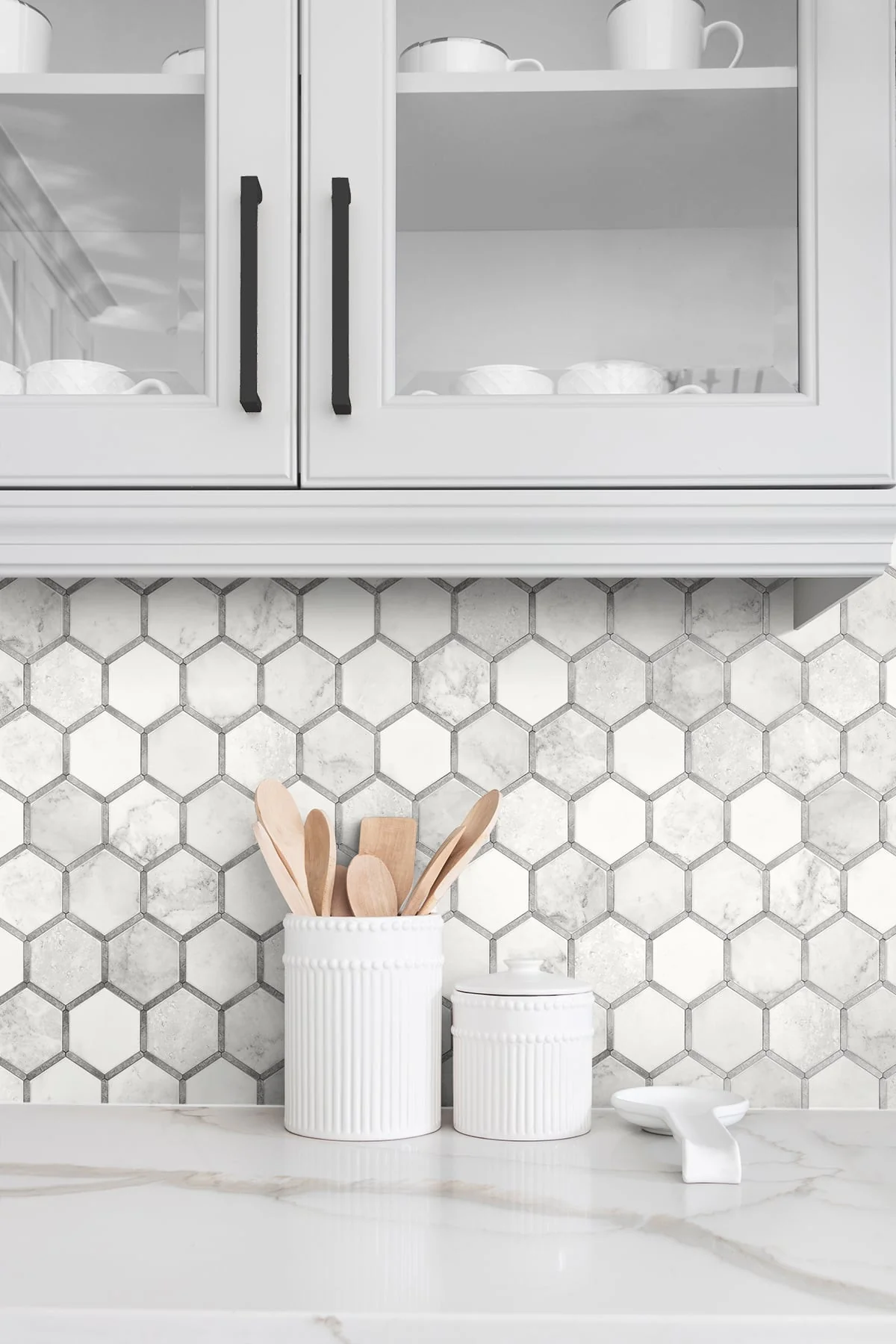 Inlay Hexagon Geometric Peel and Stick Removable Wallpaper - Image 16