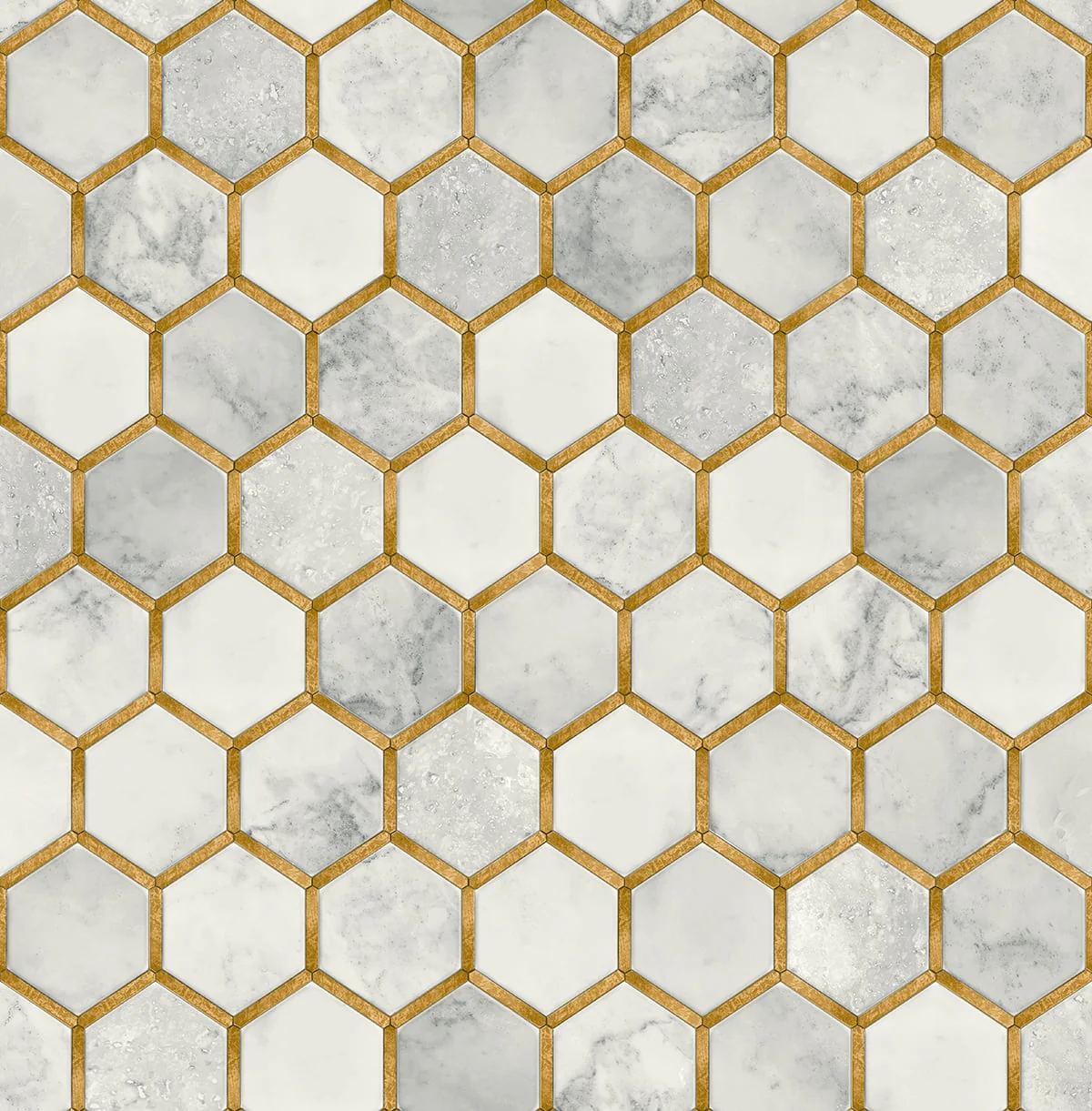Inlay Hexagon Geometric Peel and Stick Removable Wallpaper - Image 6