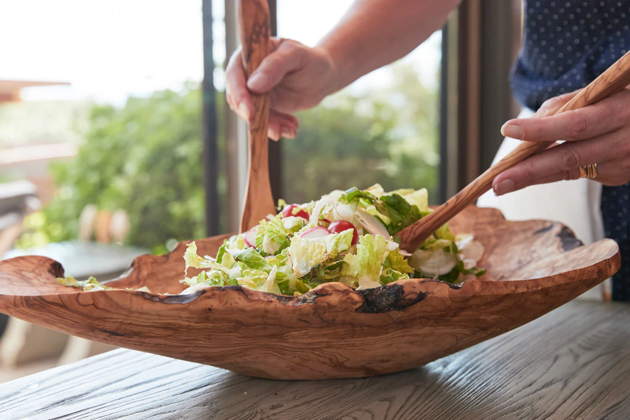 Italian Olivewood Root Salad Bowl - Image 4