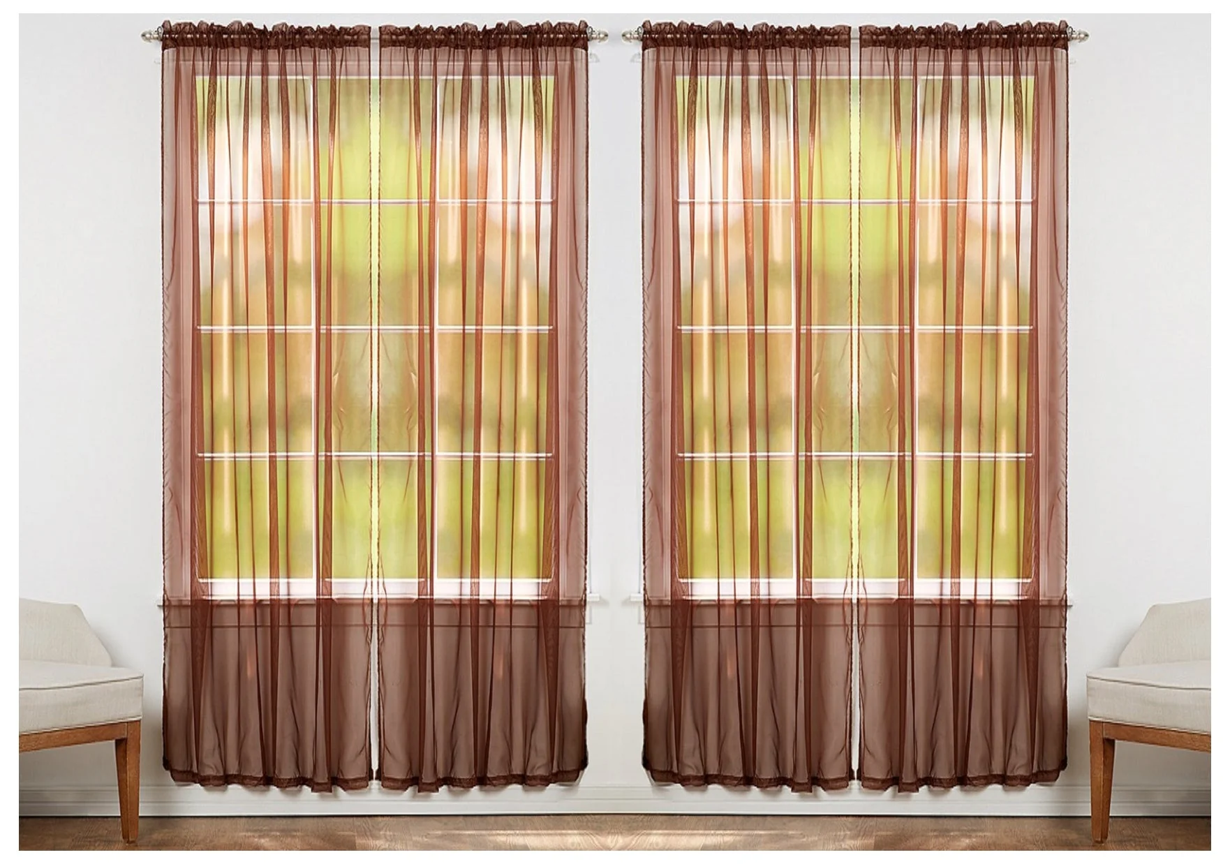 Solid Sheer Window Curtain Panels - Image 10
