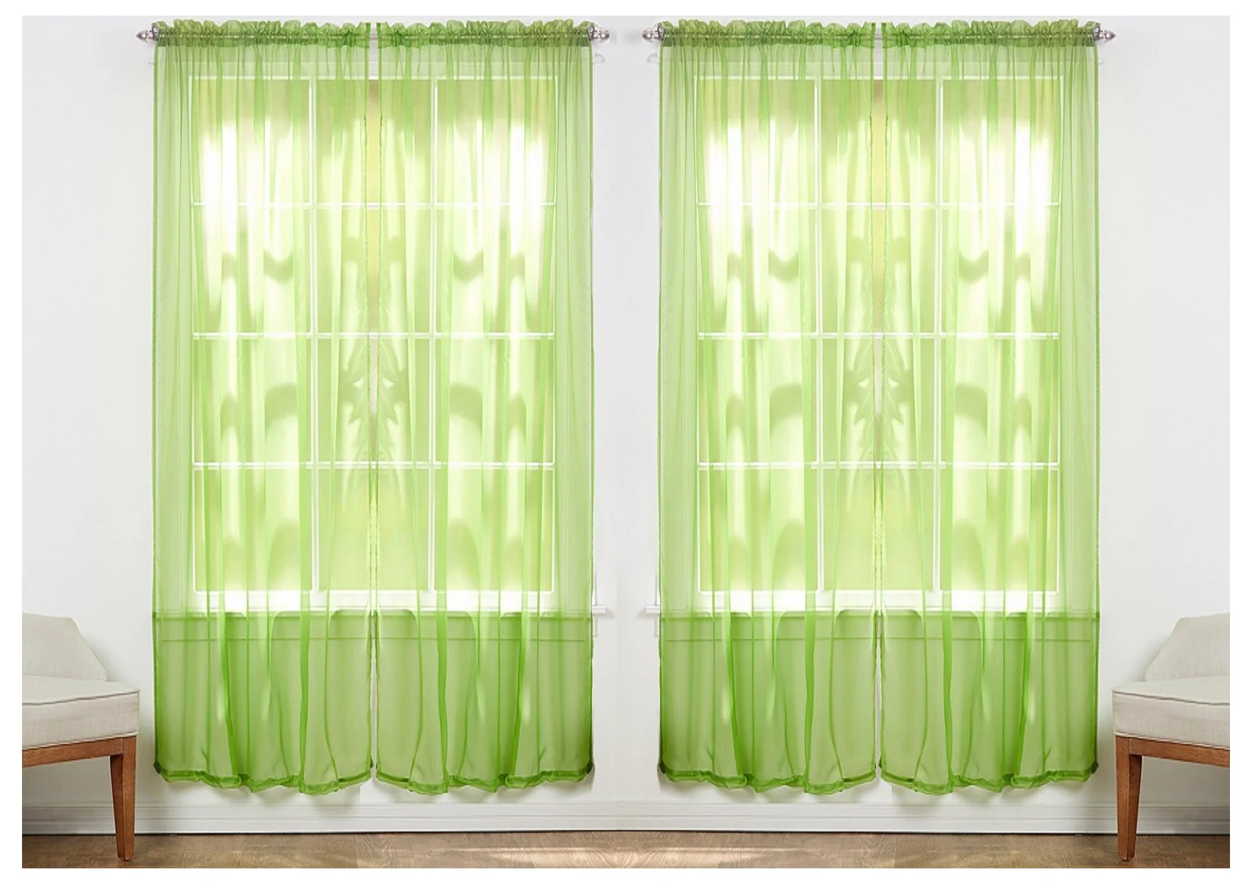 Solid Sheer Window Curtain Panels - Image 12
