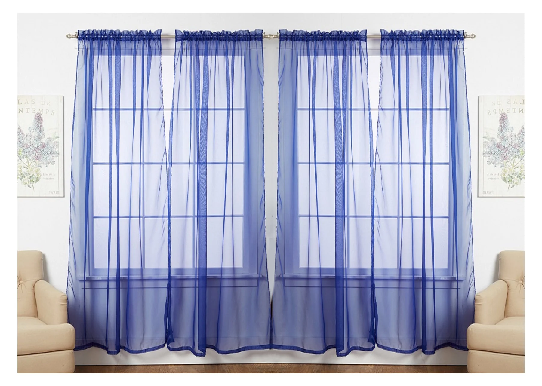 Solid Sheer Window Curtain Panels - Image 13