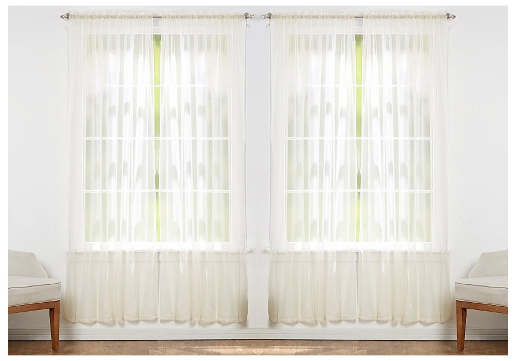 Solid Sheer Window Curtain Panels - Image 7