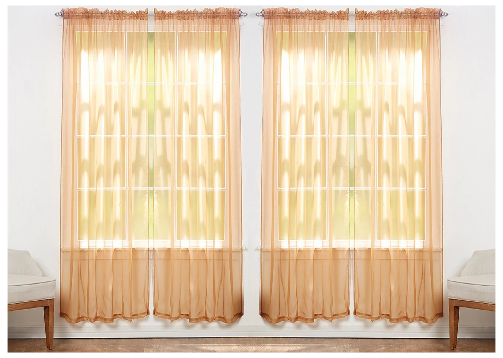 Solid Sheer Window Curtain Panels - Image 8