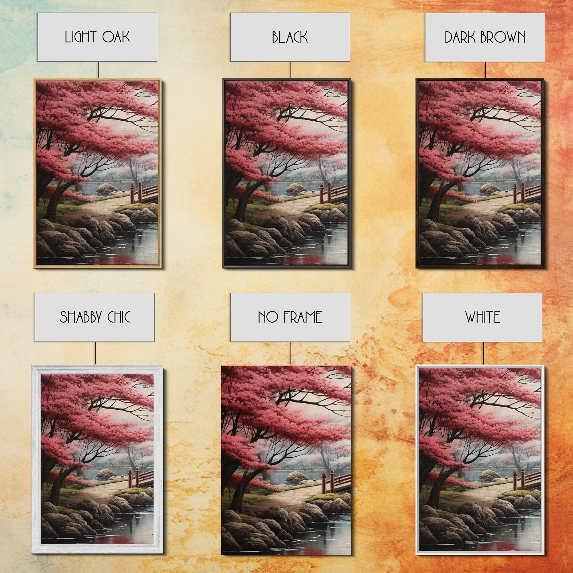 Japanese Print, Landscape Wall Art, Canvas Print, 3 Piece - Image 14