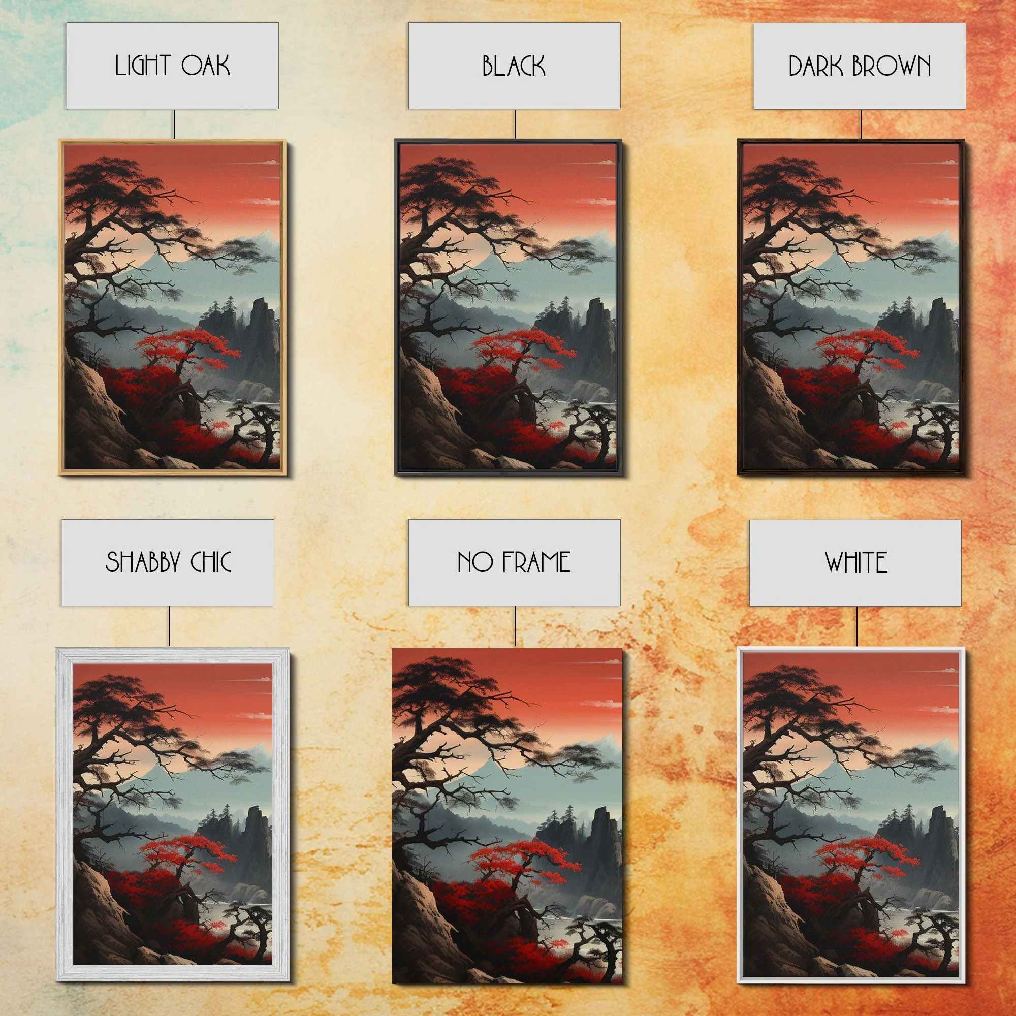 Japanese Wall Art, Mountains Print, Canvas Print, 3 Piece - Image 14