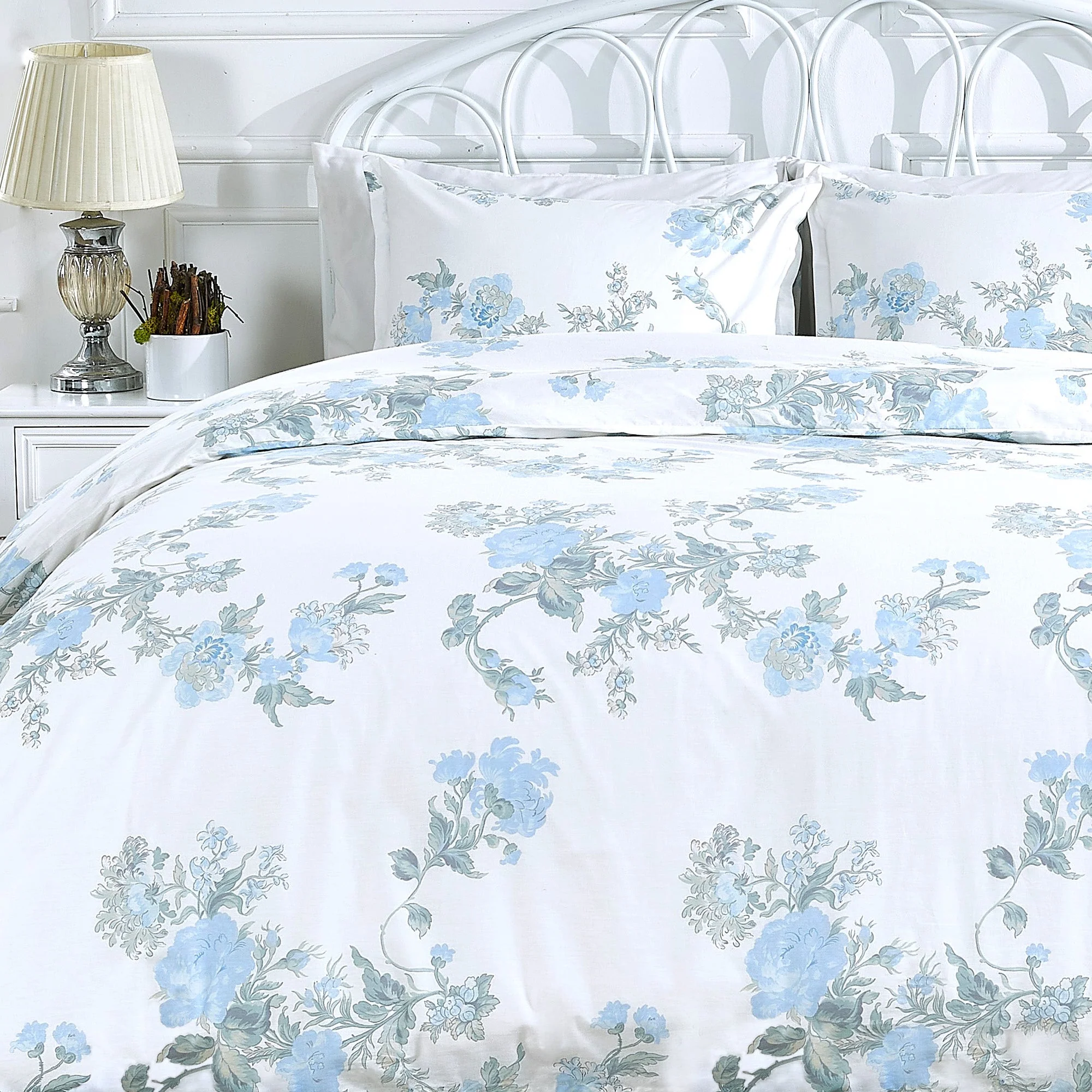 Jardin De Rose Printed Cotton Percale Duvet Set - Image 10