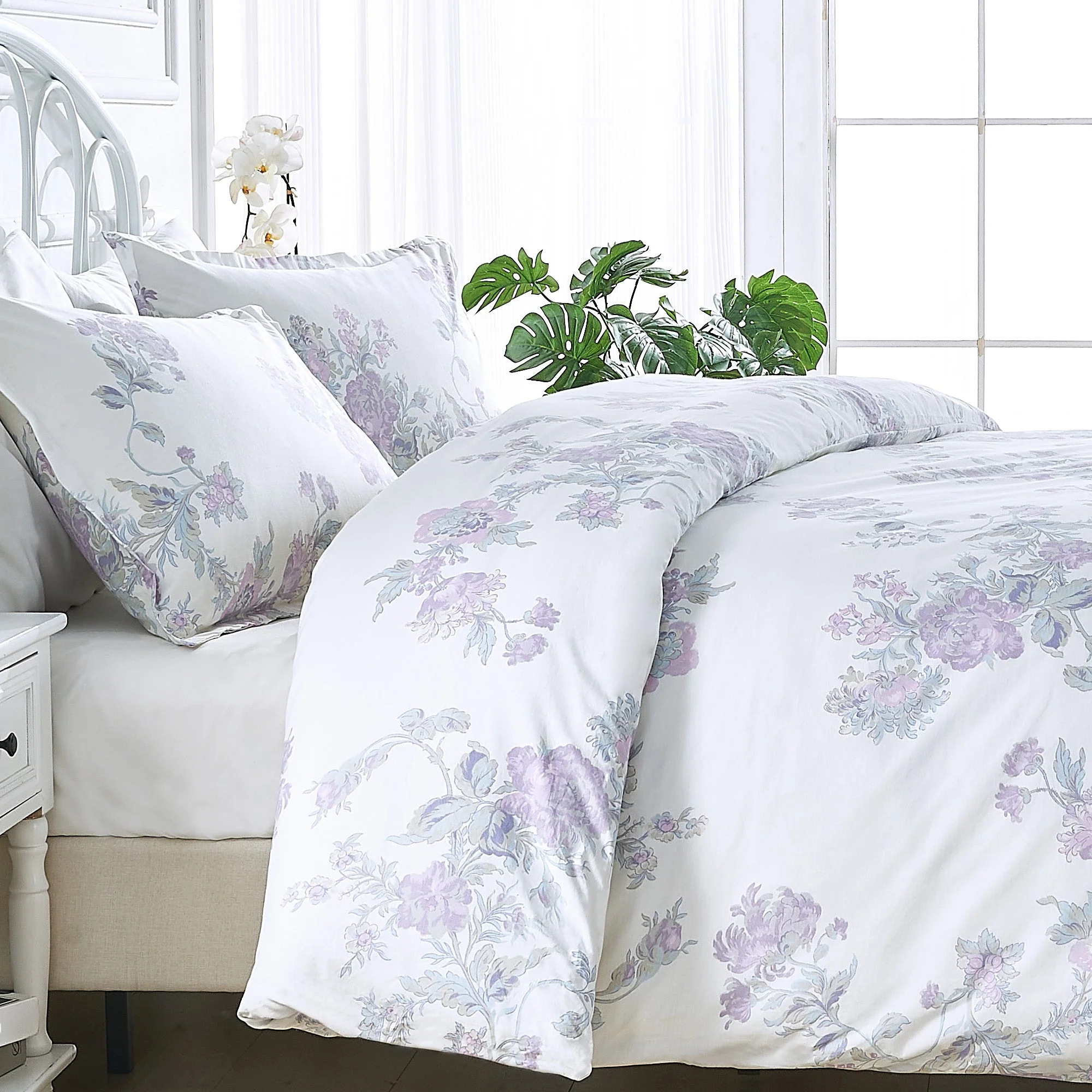 Jardin De Rose Printed Cotton Percale Duvet Set - Image 14