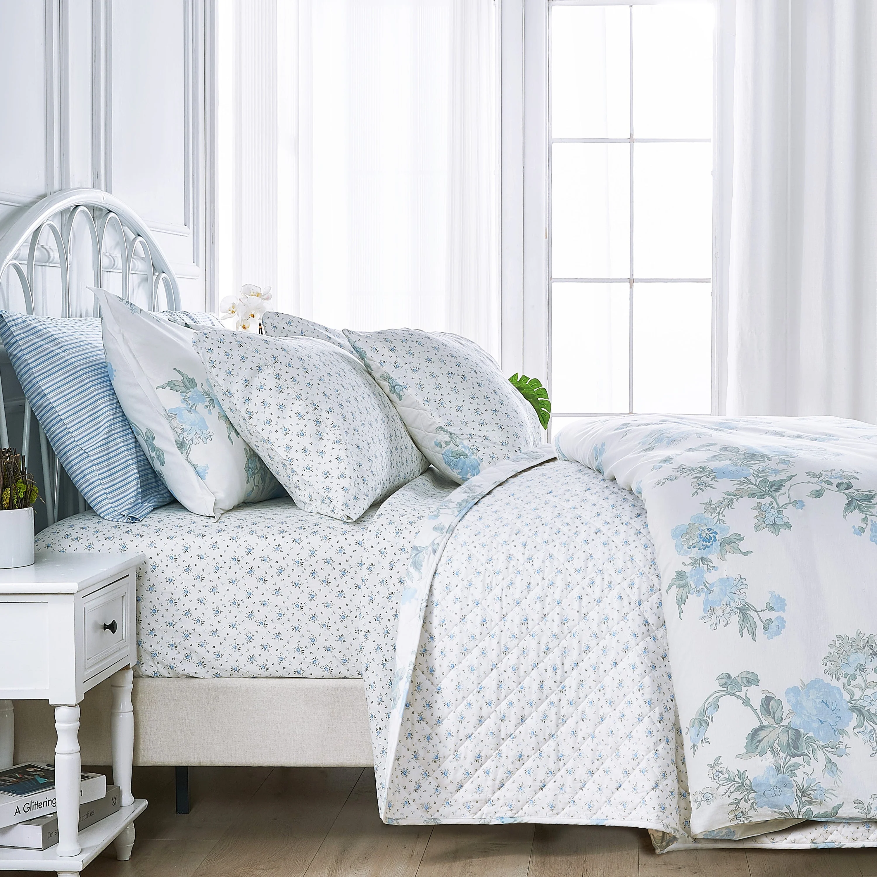 Jardin De Rose Printed Cotton Percale Duvet Set - Image 26