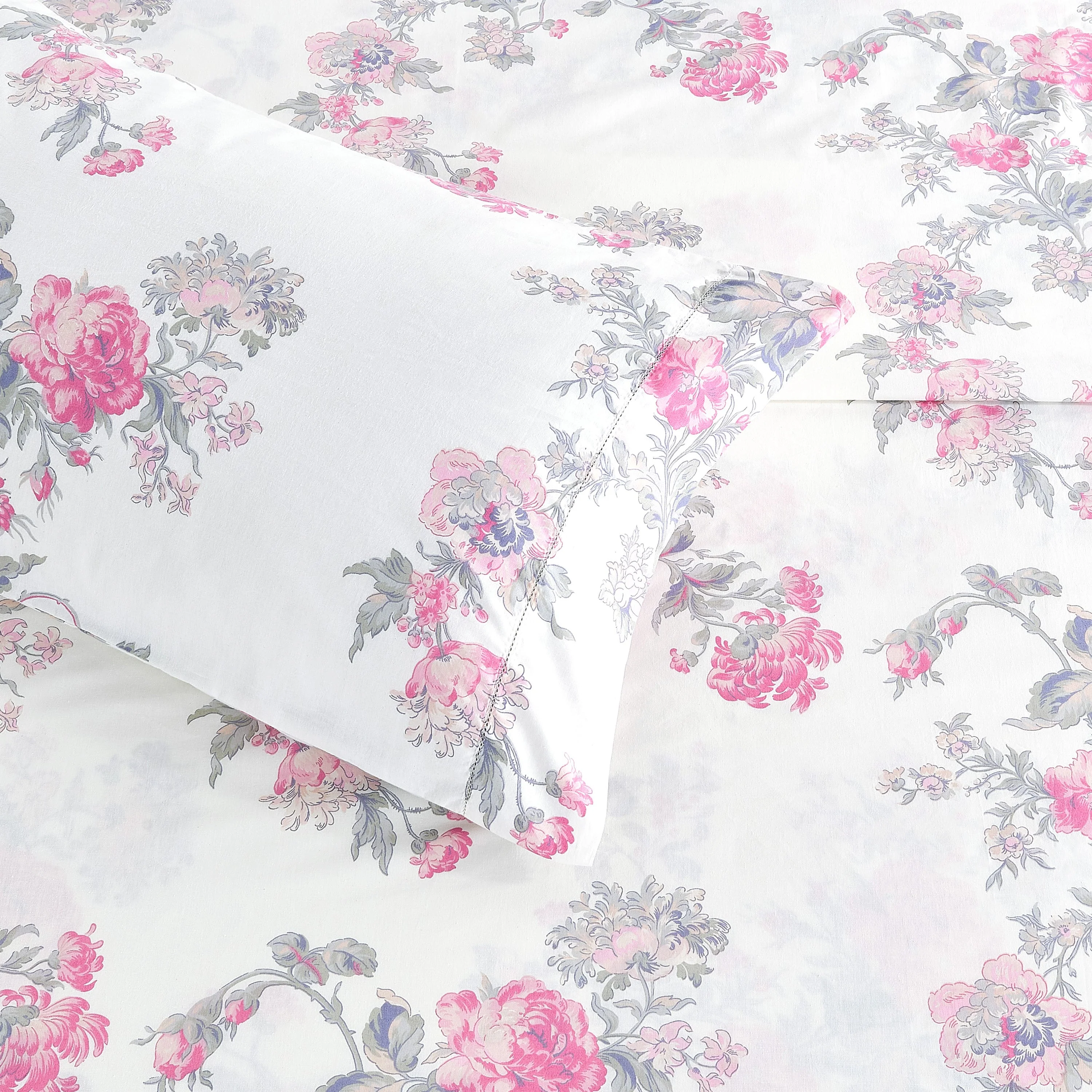 Jardin De Rose Printed Cotton Percale Sheet Set - Image 18