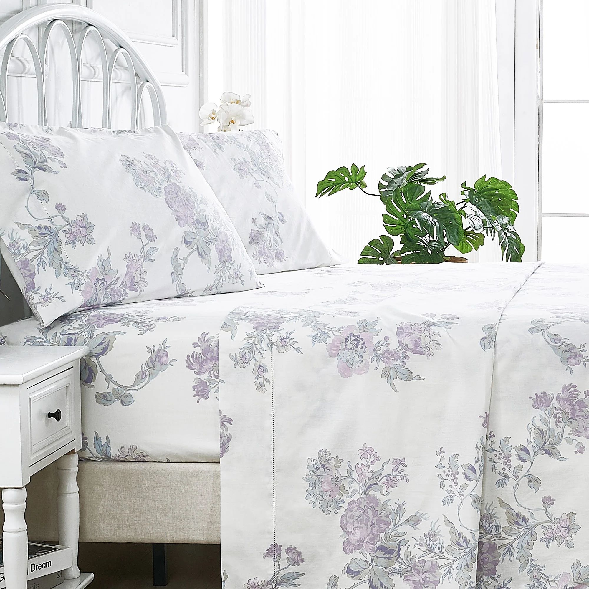 Jardin De Rose Printed Cotton Percale Sheet Set - Image 22