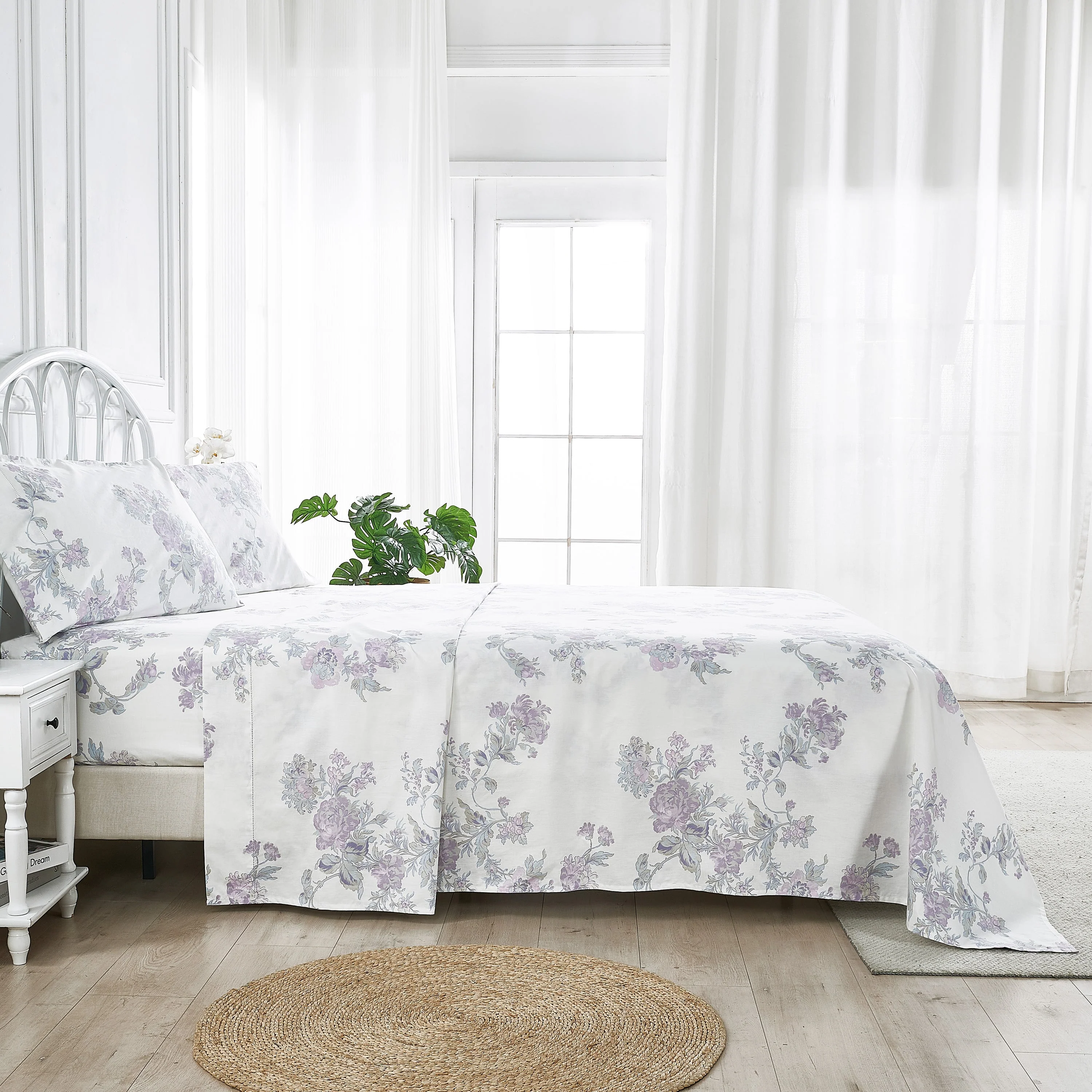 Jardin De Rose Printed Cotton Percale Sheet Set - Image 23