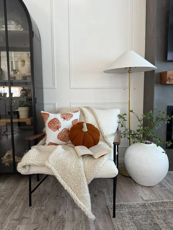 Jumbo Sherpa Orange Pumpkin Pillow - Image 4