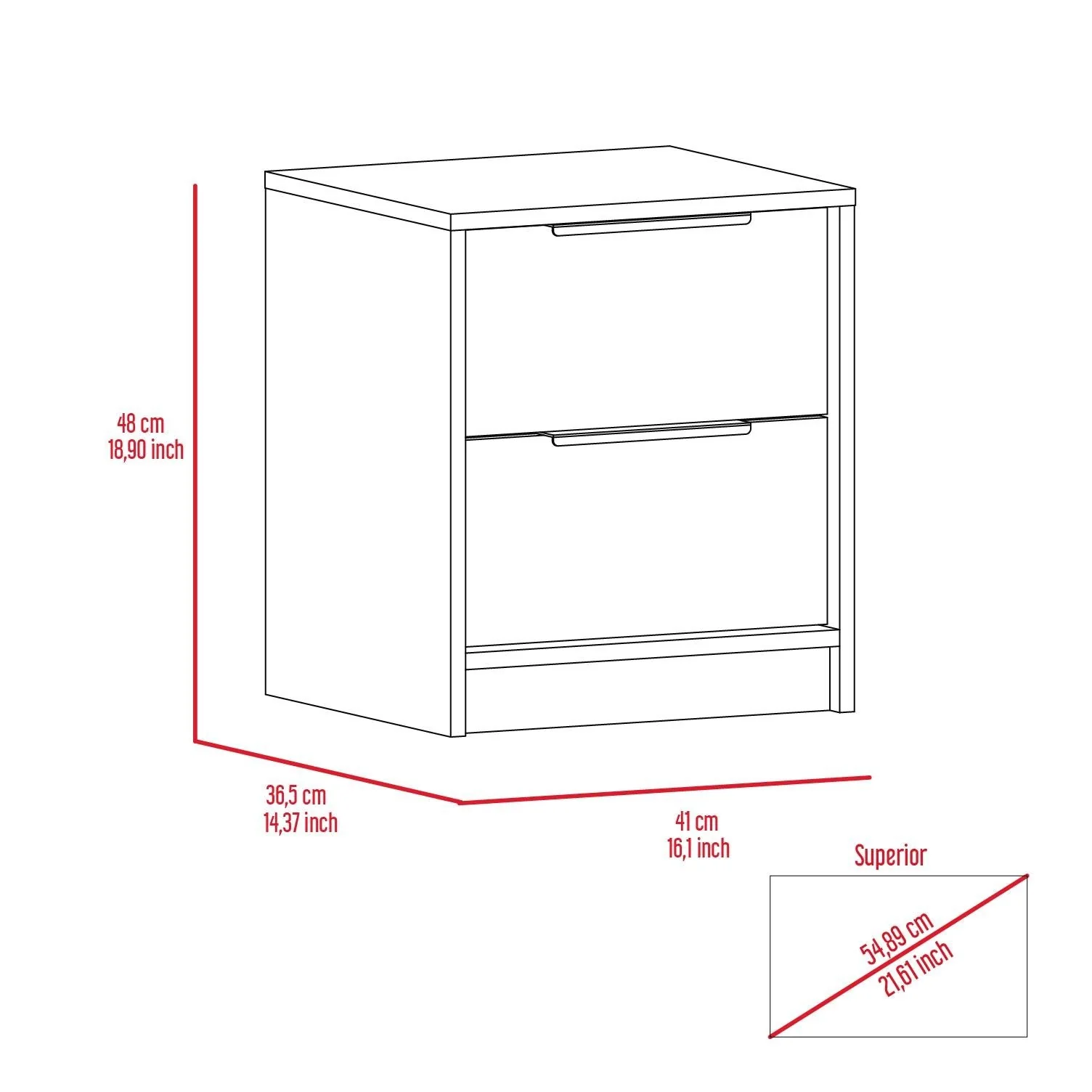 Kaia Nightstand, End Table - Light Gray - Image 4