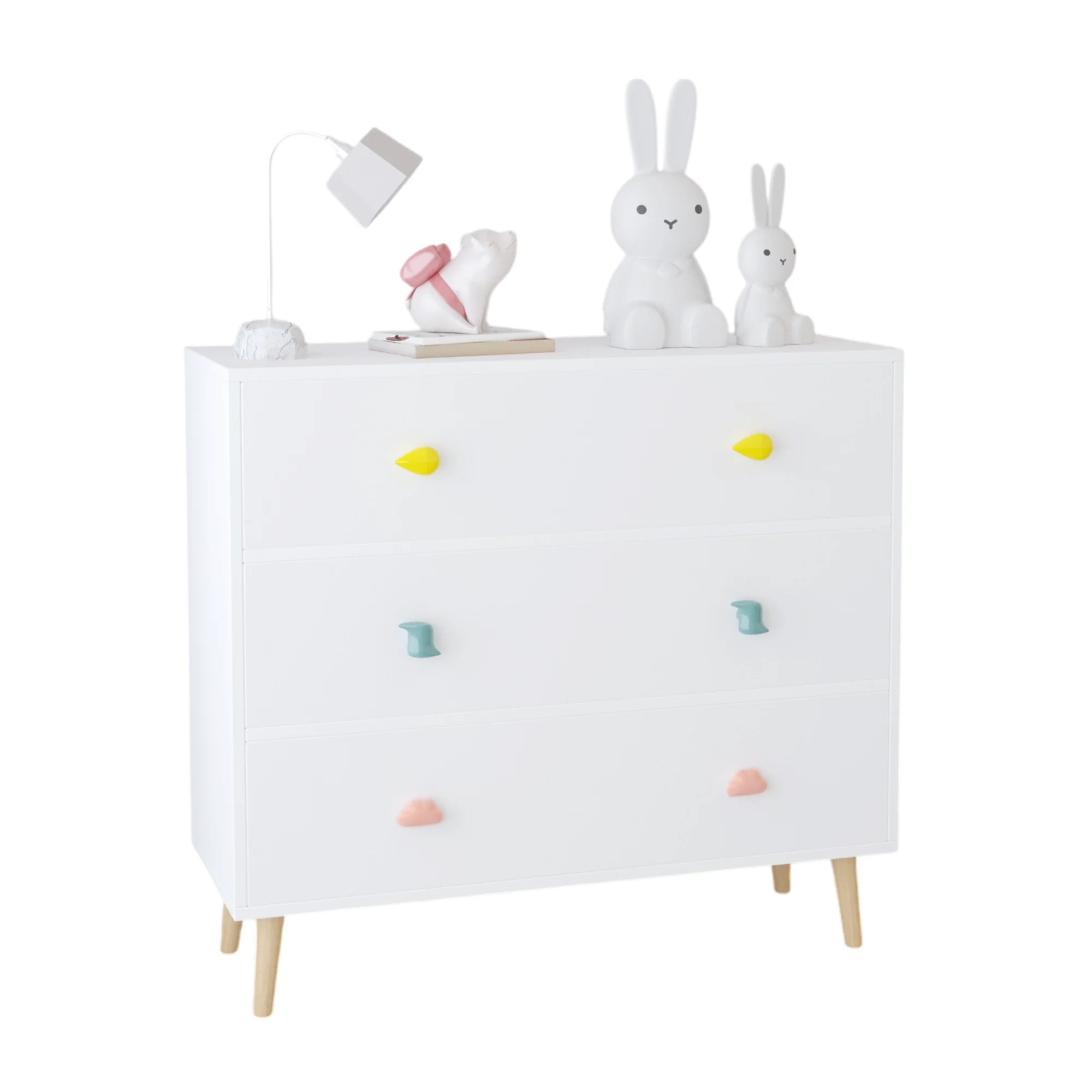 Kids 3 Drawer Dresser, Baby Nightstand for Bedroom - White - Image 18