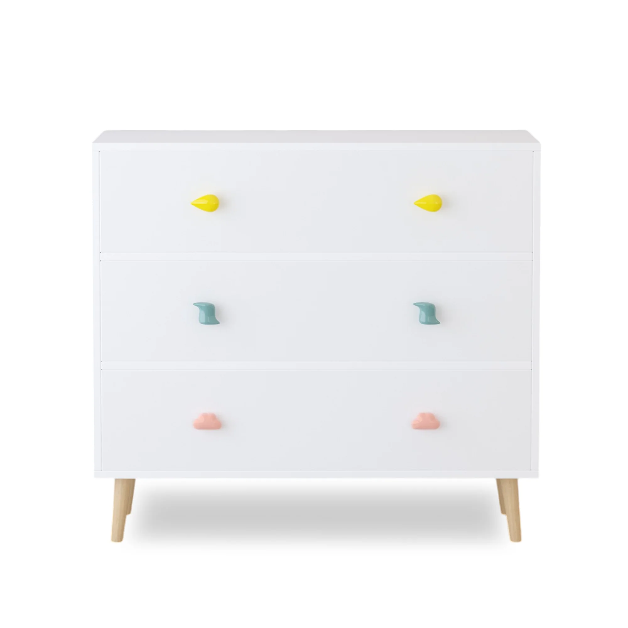 Kids 3 Drawer Dresser, Baby Nightstand for Bedroom - White - Image 21