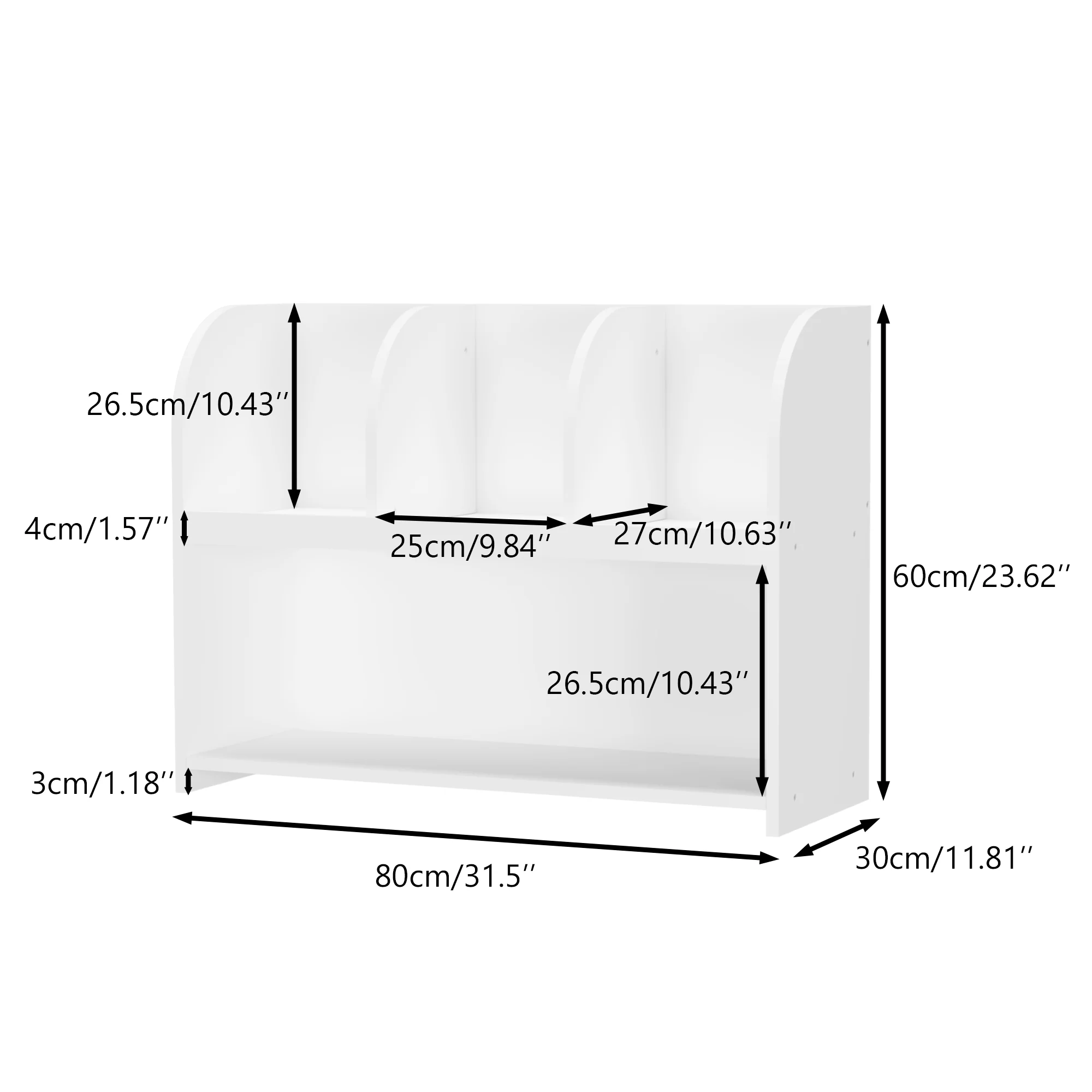 Kids Bookcase with 4 Compartments - Image 14