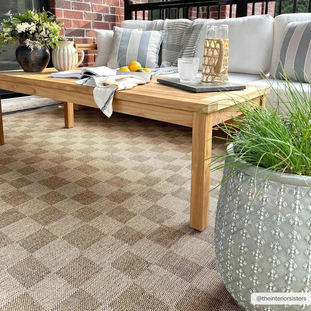 Kuval Checkered Brown Rug - Image 3
