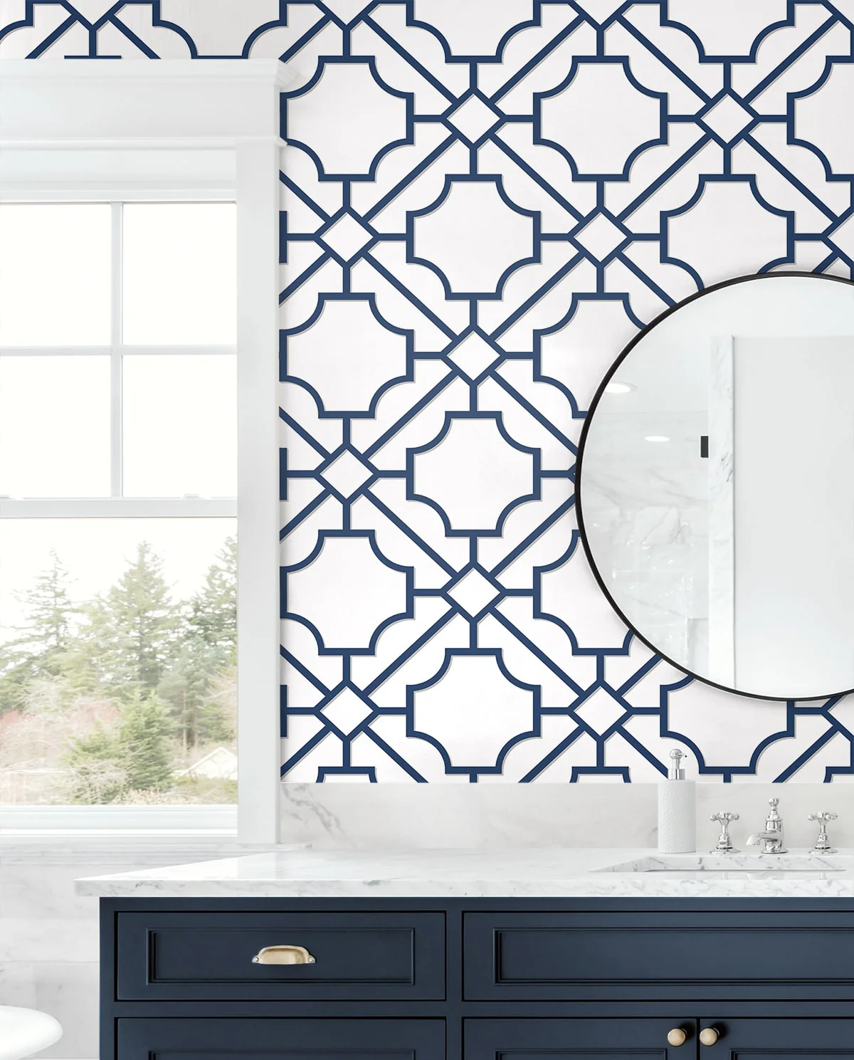 Lattice Geo Premium Screen Printed Peel and Stick Removable Wallpaper - Image 4