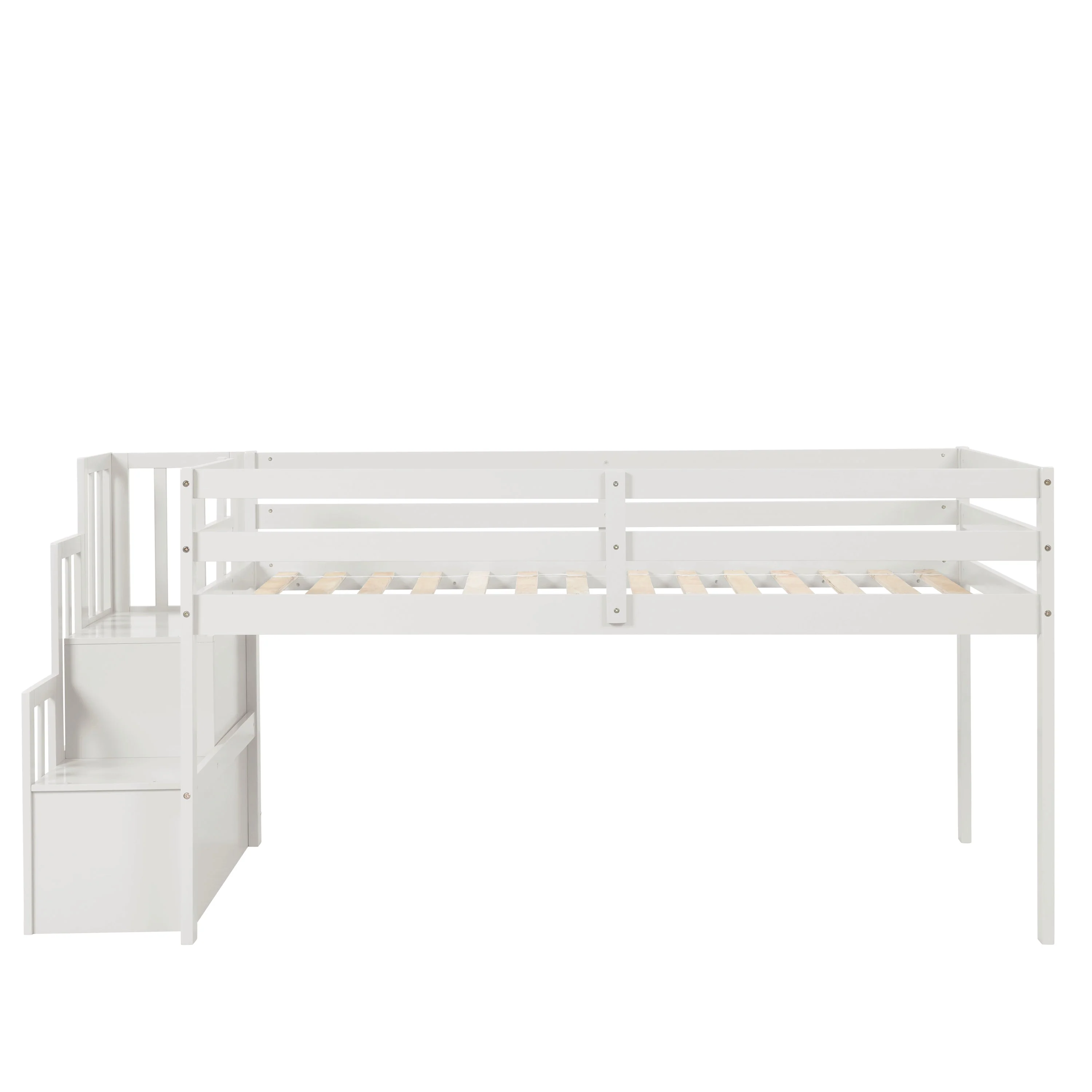 Loft Bed with Staircase - White - Image 20