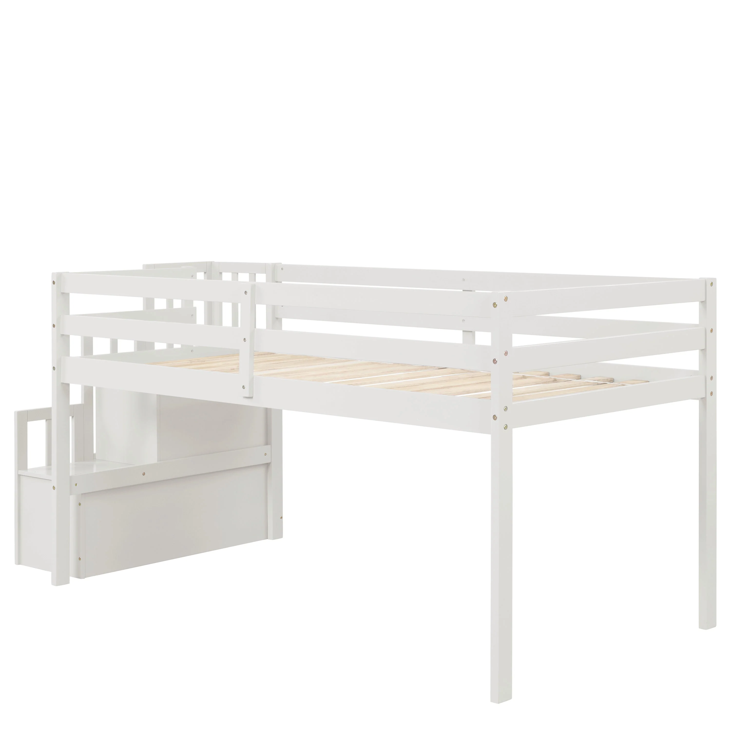 Loft Bed with Staircase - White - Image 21