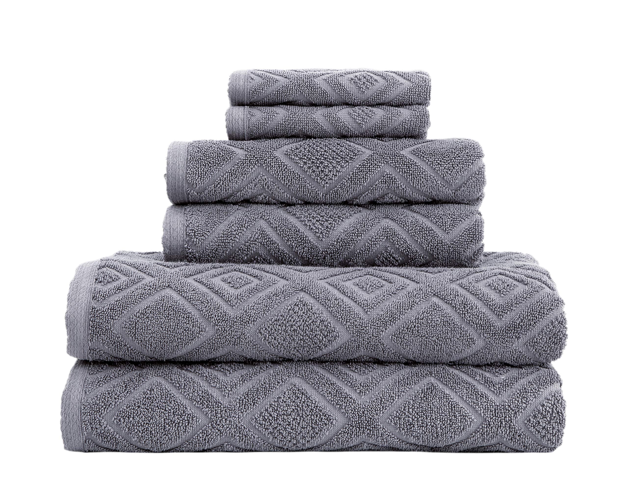 Luxury 6‑Piece Turkish Cotton Towel Set – Grey, Soft & Absorbent - Image 9